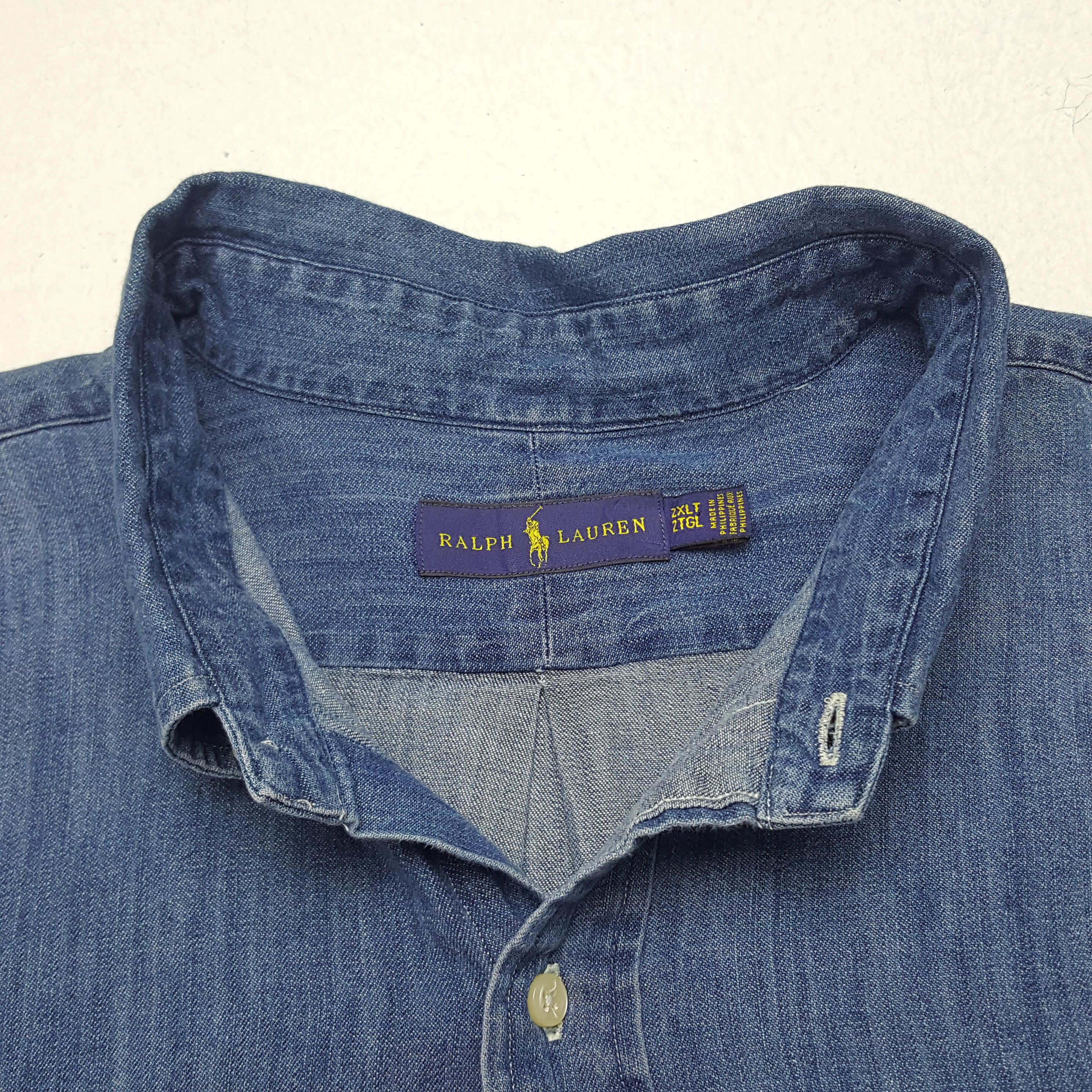 Ralph Lauren × Vintage Vintage Ralph Lauren Denim Button Up Shirt Size US XXL / EU 58 / 5 - 4 Thumbnail