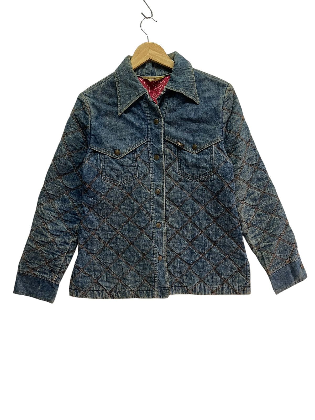 Lee × Vintage VINTAGE 80’S LEE LADYS DENIM BLUE QUILTS JACKET Size S / US 4 / IT 40 - 1 Thumbnail