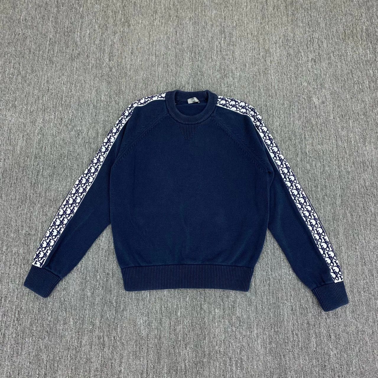 Dior Dior Blue Side Logo Arm Monogram Sweater M 95 New Size US M / EU 48-50 / 2 - 1 Thumbnail