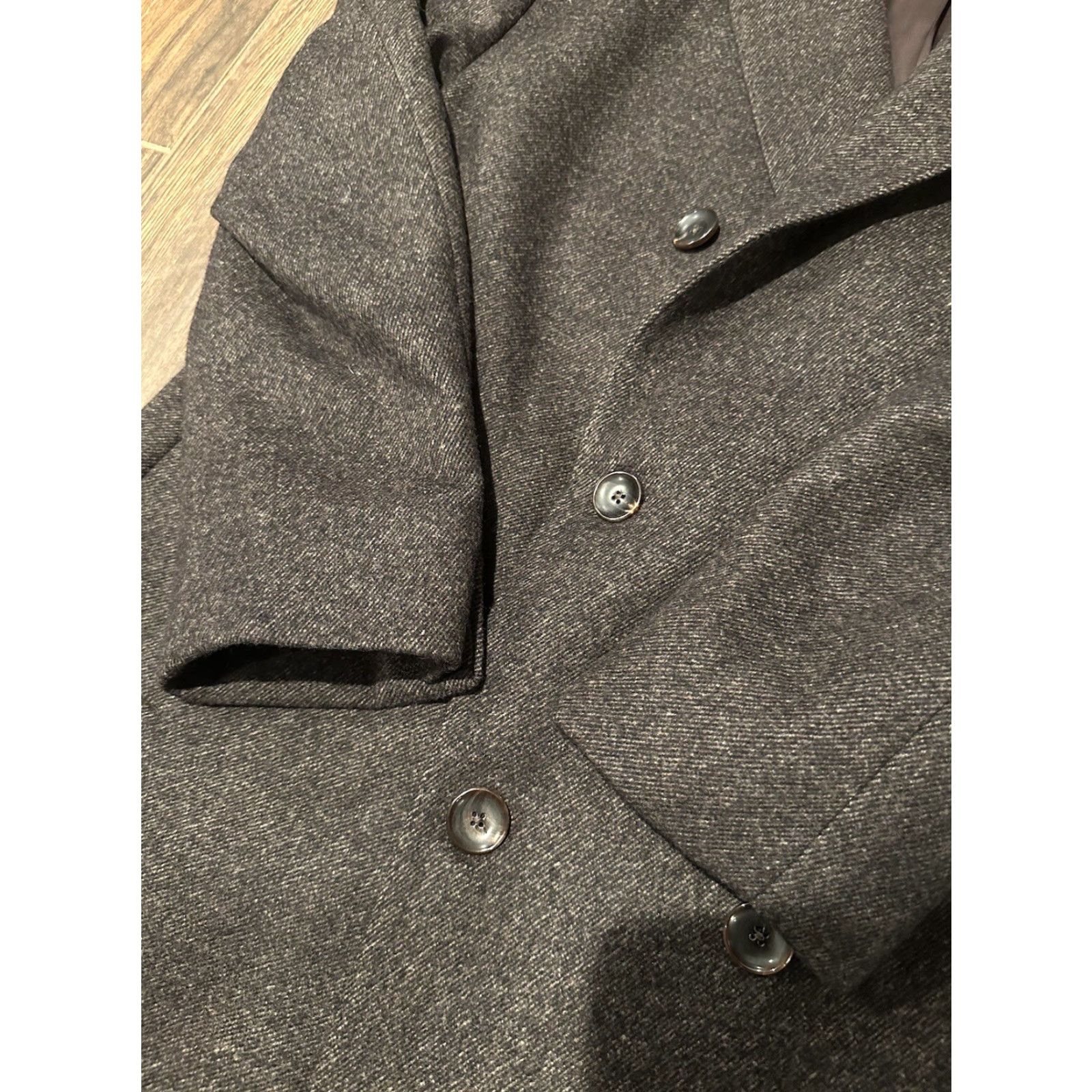 Vintage Carl Gross Black Line x Loro Piana 48R Sport Coat Mens Wool Gray Double-Breasted Notch Lapel 4-Button Regular Vintage No Size 48R - 6 Thumbnail