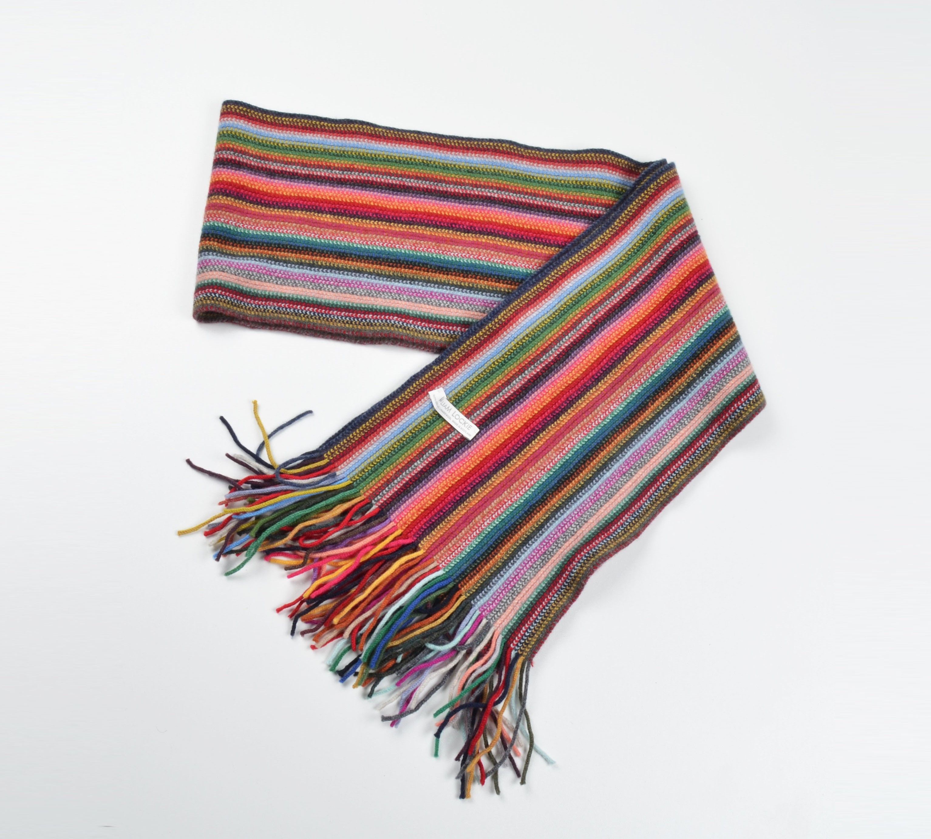 William Lockie William Lockie 100% Lambswool Rainbow Chunky Knit Scarf Size ONE SIZE - 4 Thumbnail