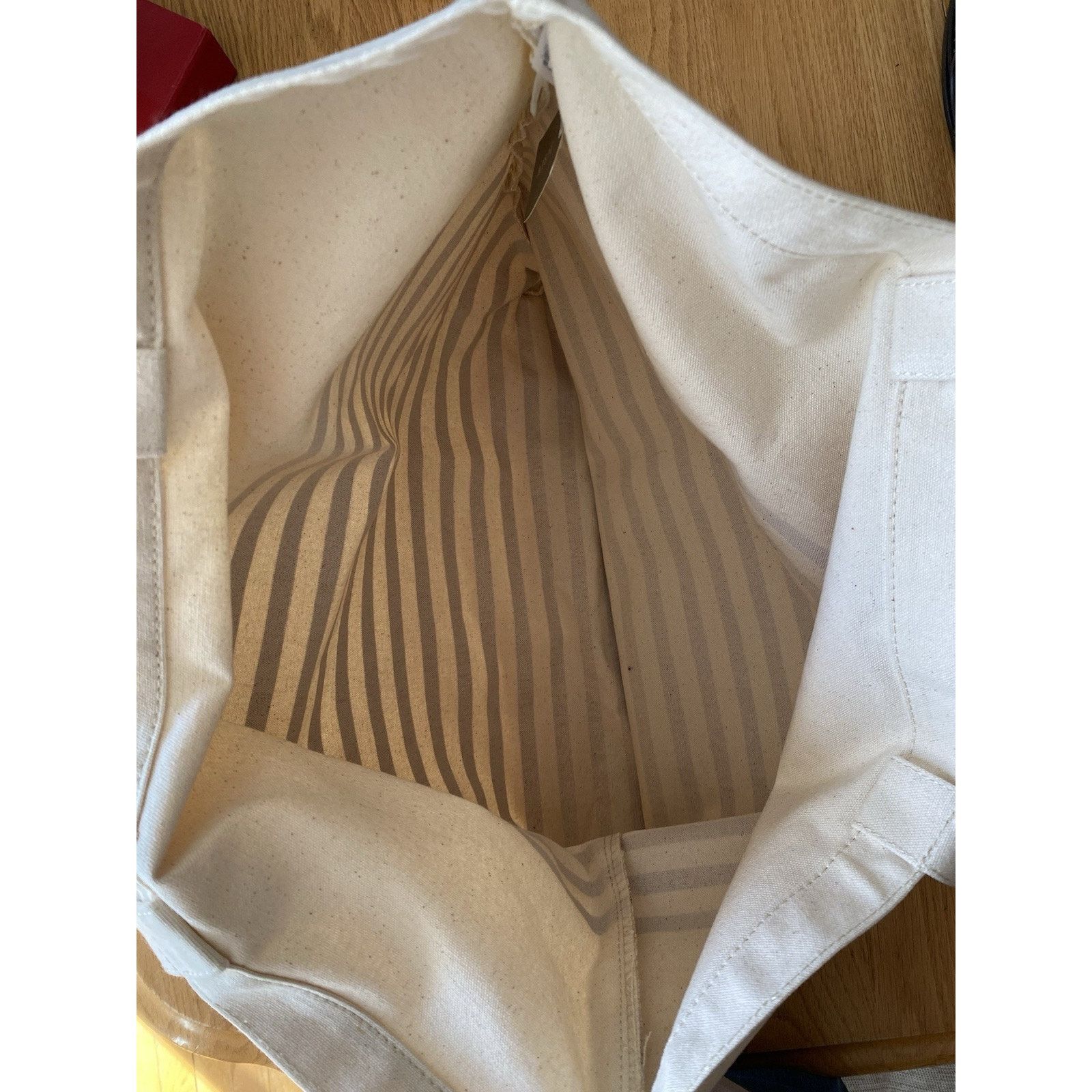 J.Crew J Crew Tote/Travel Adult Canvas Striped Burgundy Stripe Lj Size ONE SIZE - 8 Thumbnail