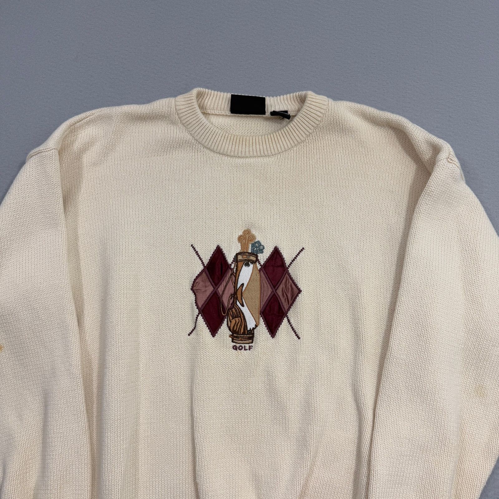 Vintage Vintage Jantzen Golf Sweater Men's XL Cream Crewneck 90s Size US XL / EU 56 / 4 - 2 Thumbnail