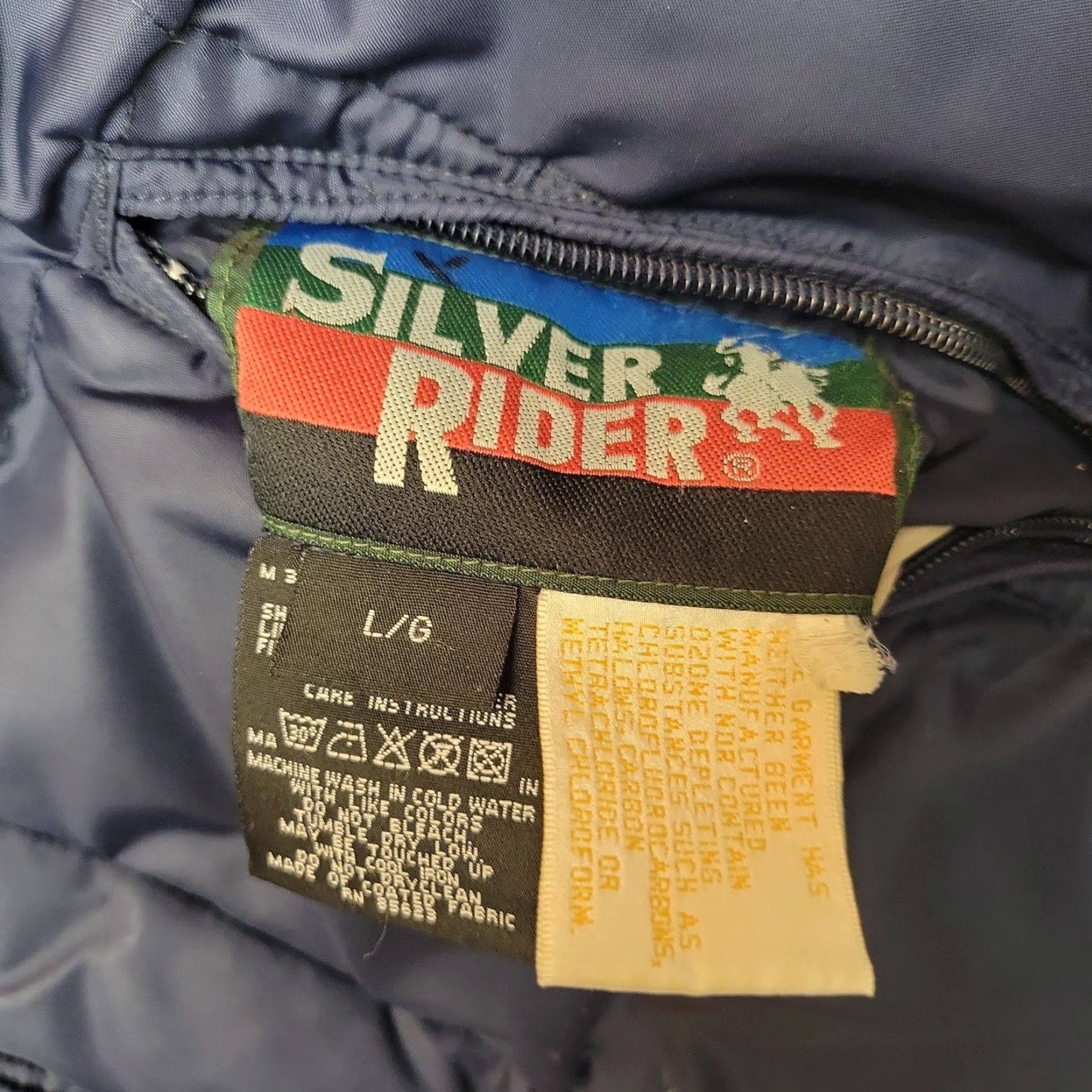 Vintage VINTAGE Silver Rider Down Puffer Vest Men L Blue Reversible 80s 90s Wind-Resistant Full Zip Sleeveless Mens Size US L / EU 52-54 / 3 - 5 Thumbnail