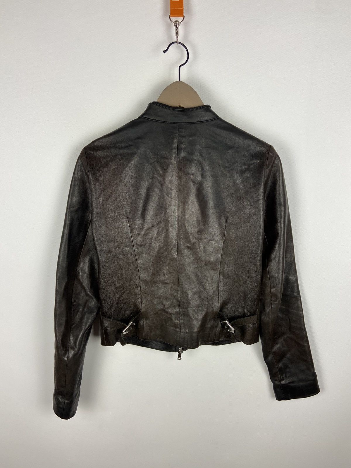 Other Vintage Vent Couvert Women’s Leather Biker Belted Jacket Size XS / US 0-2 / IT 36-38 - 2 Thumbnail
