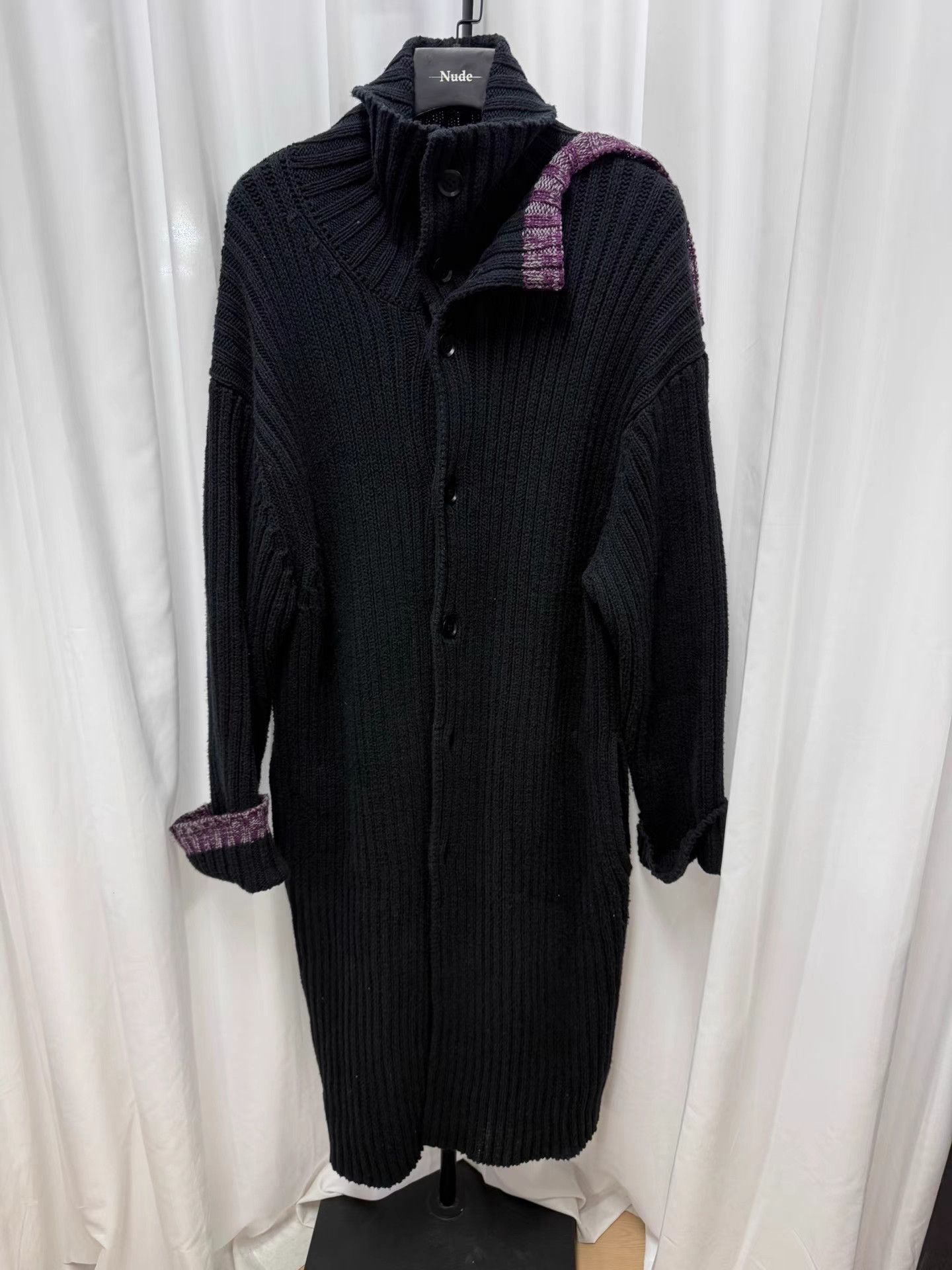 Yohji Yamamoto Yohji Yamamoto Pour Homme Patchwork Long Sweater Coat K20 Size US L / EU 52-54 / 3 - 1 Thumbnail