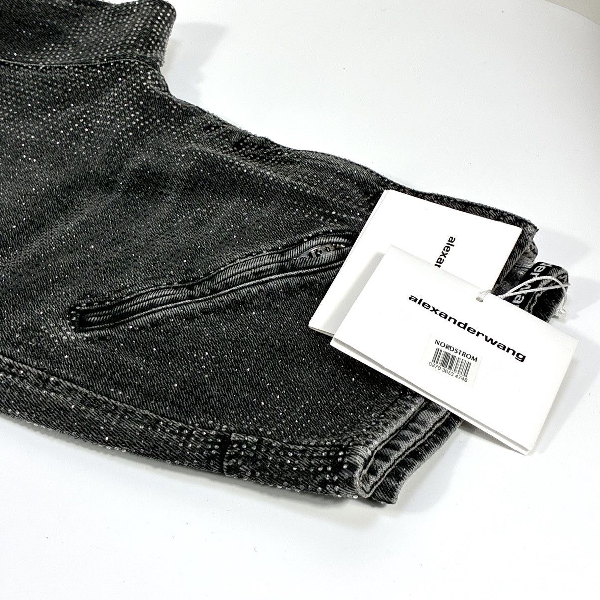 Alexander Wang Alexander Wang Hotfix Crystal Moto Jeans Pants Black Grey 28 Size 28" / US 6 / IT 42 - 15 Thumbnail