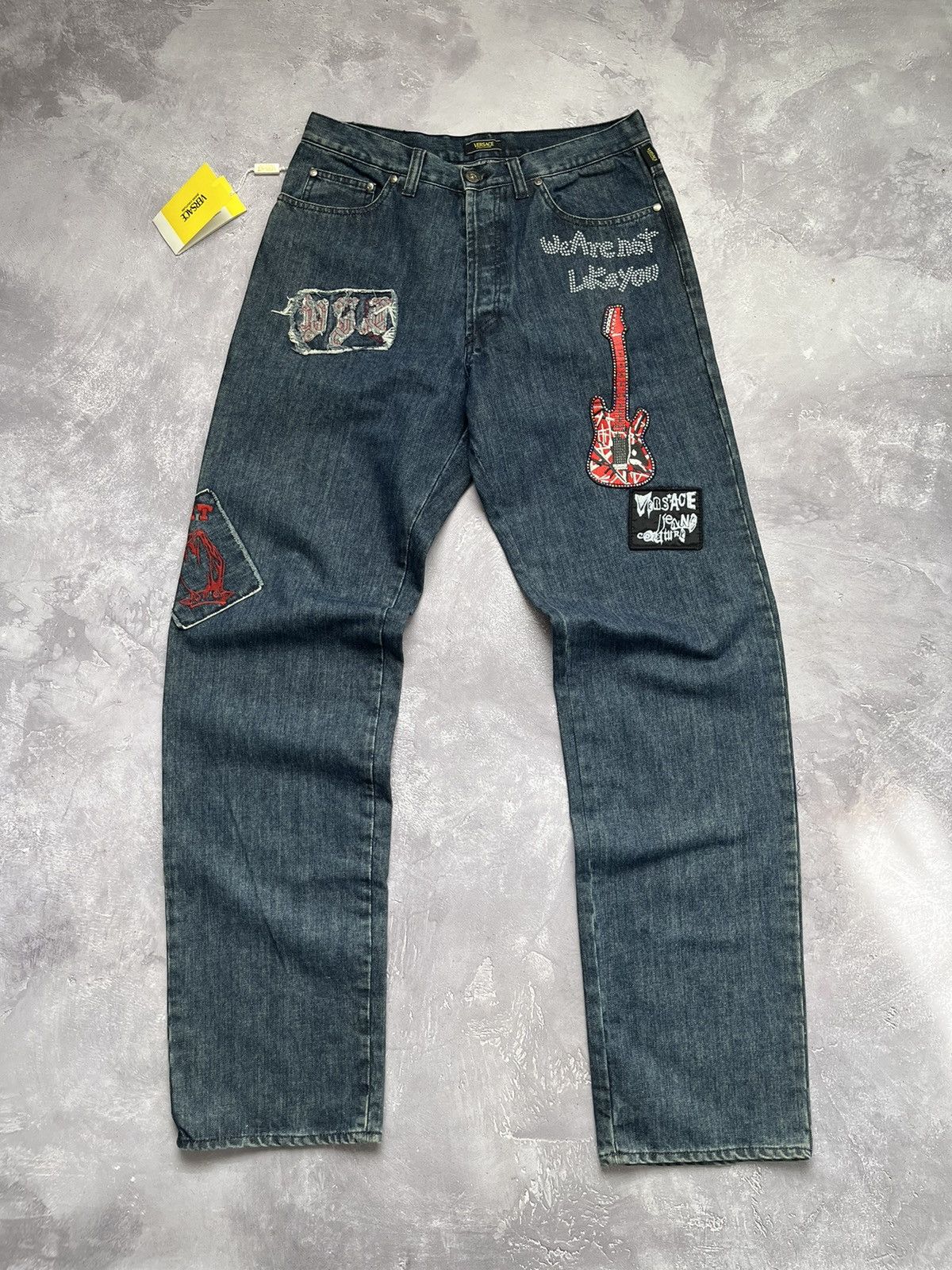 Versace Jeans Couture Versace Jeans Couture Delirium Multilogo Patch Denim Pants Size US 35 - 3 Thumbnail