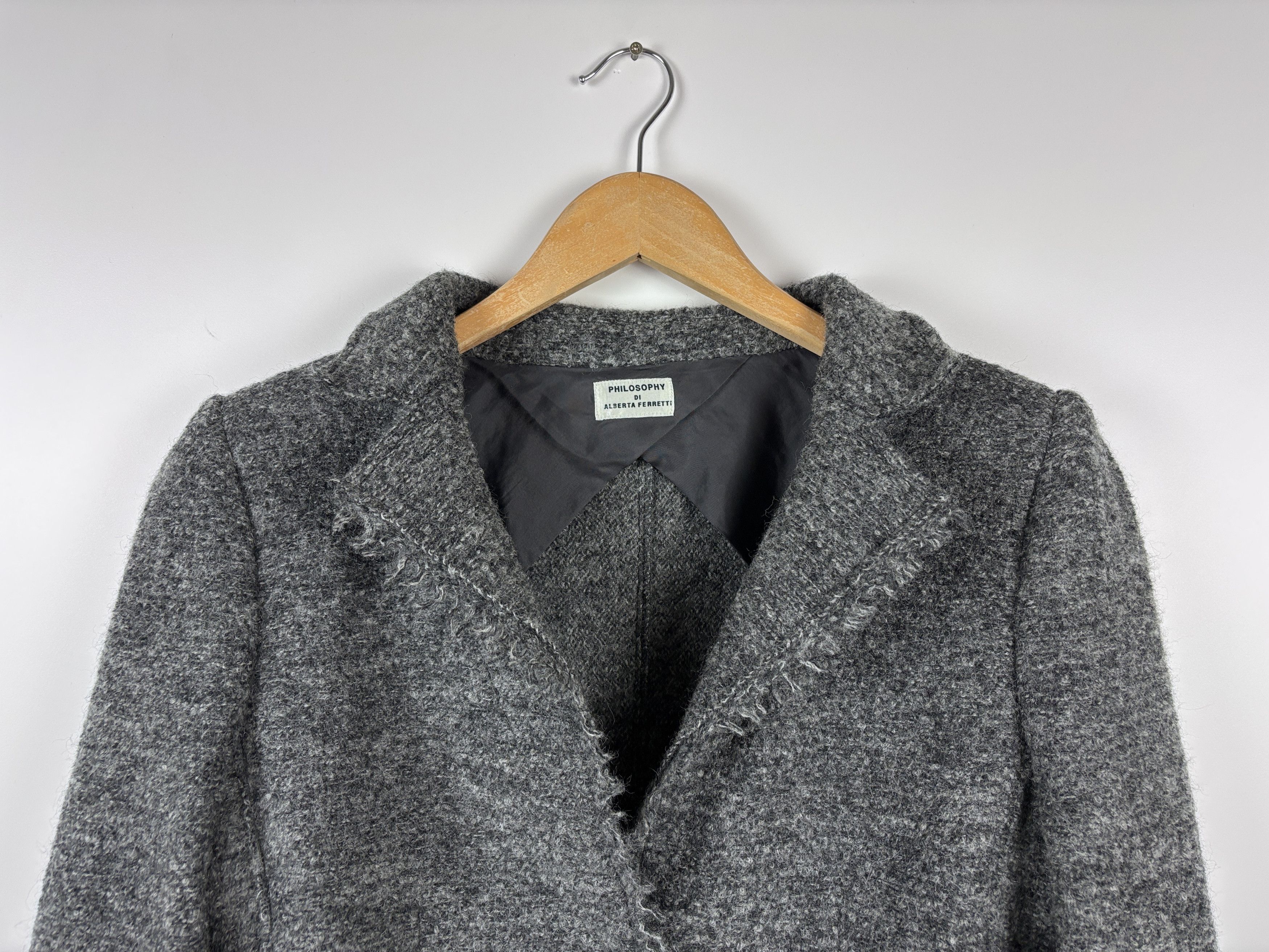 Alberta Ferretti Vintage Philosophy di Alberta Ferretti Wool Blazer Gray US 8 Size M / US 6-8 / IT 42-44 - 2 Thumbnail