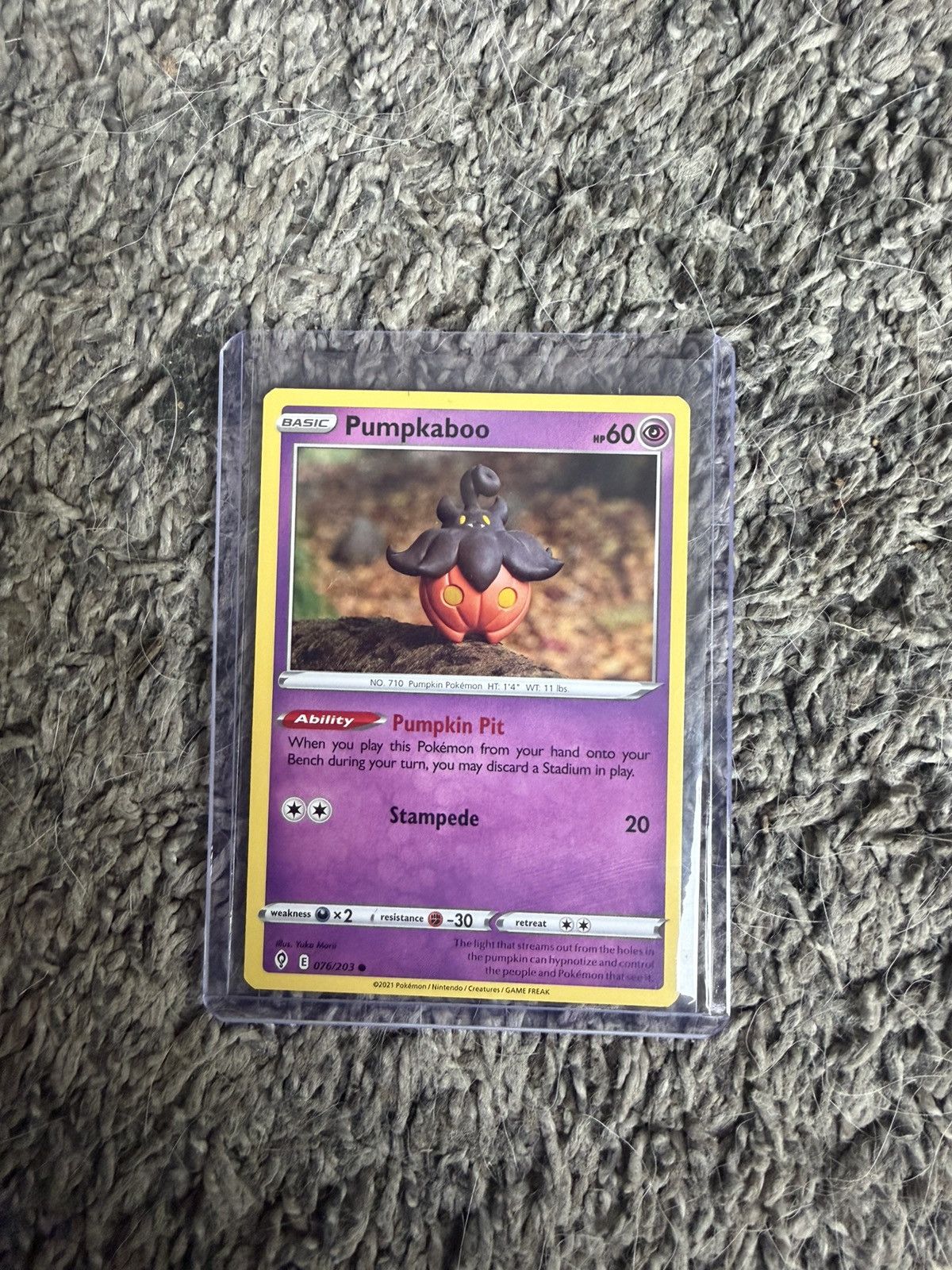 Pokemon 2021 Pokémon Pumpkaboo Card Size ONE SIZE - 1 Thumbnail