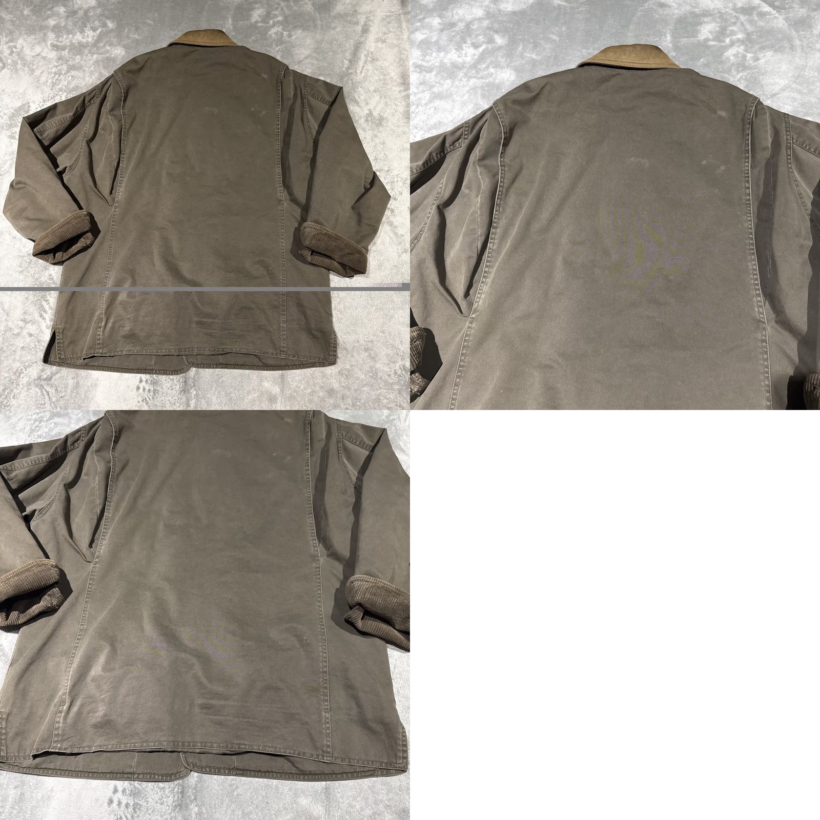 Banana Republic VINTAGE Banana Republic Barn Coat Mens Large Brown Cotton Leather Chore Jacket Overcoat Twill Long Pockets Logo Zipper Button Size US L / EU 52-54 / 3 - 8 Thumbnail