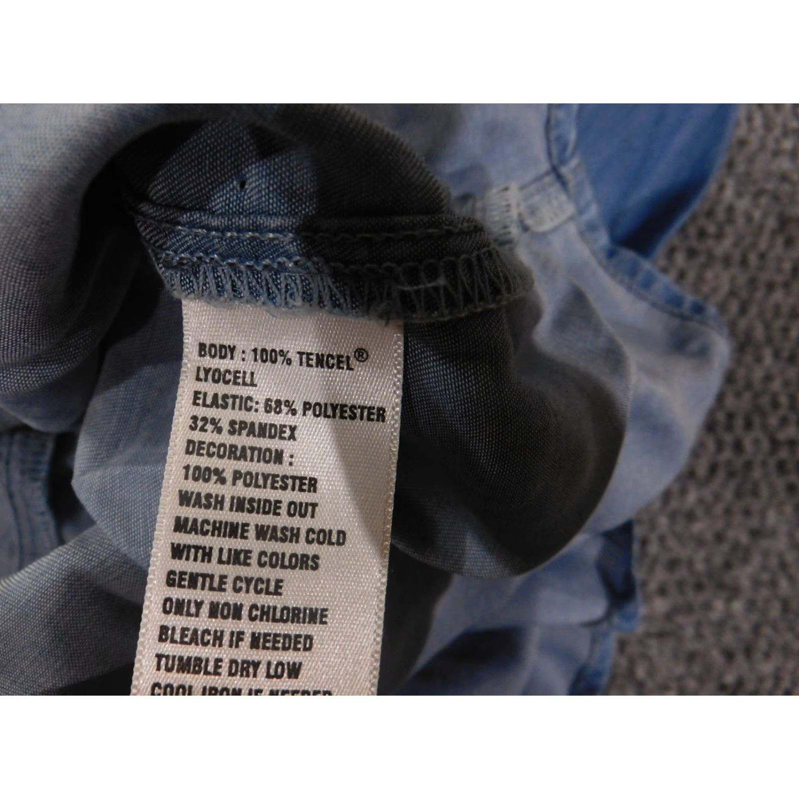 Vintage Crown & Ivy Dress Womens XS Chambray Smocked Sleeve Tencel Boho NWT Size XS / US 0-2 / IT 36-38 - 7 Thumbnail