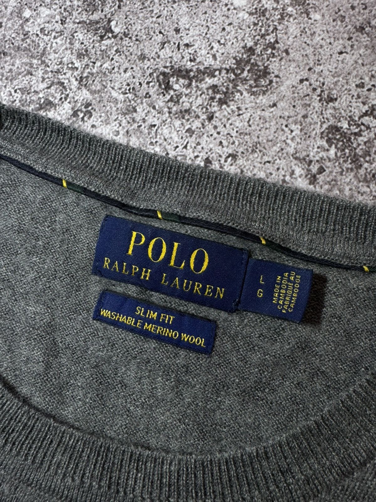 Polo Ralph Lauren Polo Ralph Lauren Merino Wool Slim Fit premium Sweater Grey Size US L / EU 52-54 / 3 - 5 Thumbnail