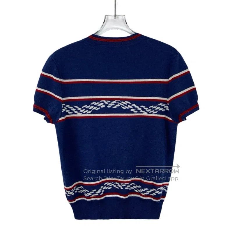 Hermes Hermes Blue Pig Nose Silk Cashmere Knit Short Sleeve Size XS / US 0-2 / IT 36-38 - 2 Thumbnail