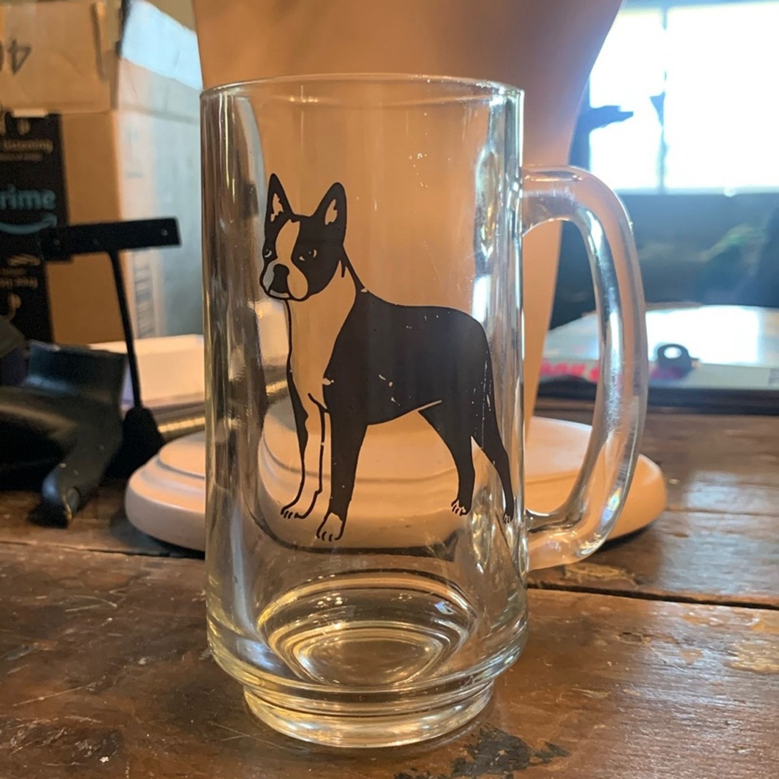 Vintage Boxer dog glass mug tankard beer stein Size ONE SIZE - 2 Thumbnail