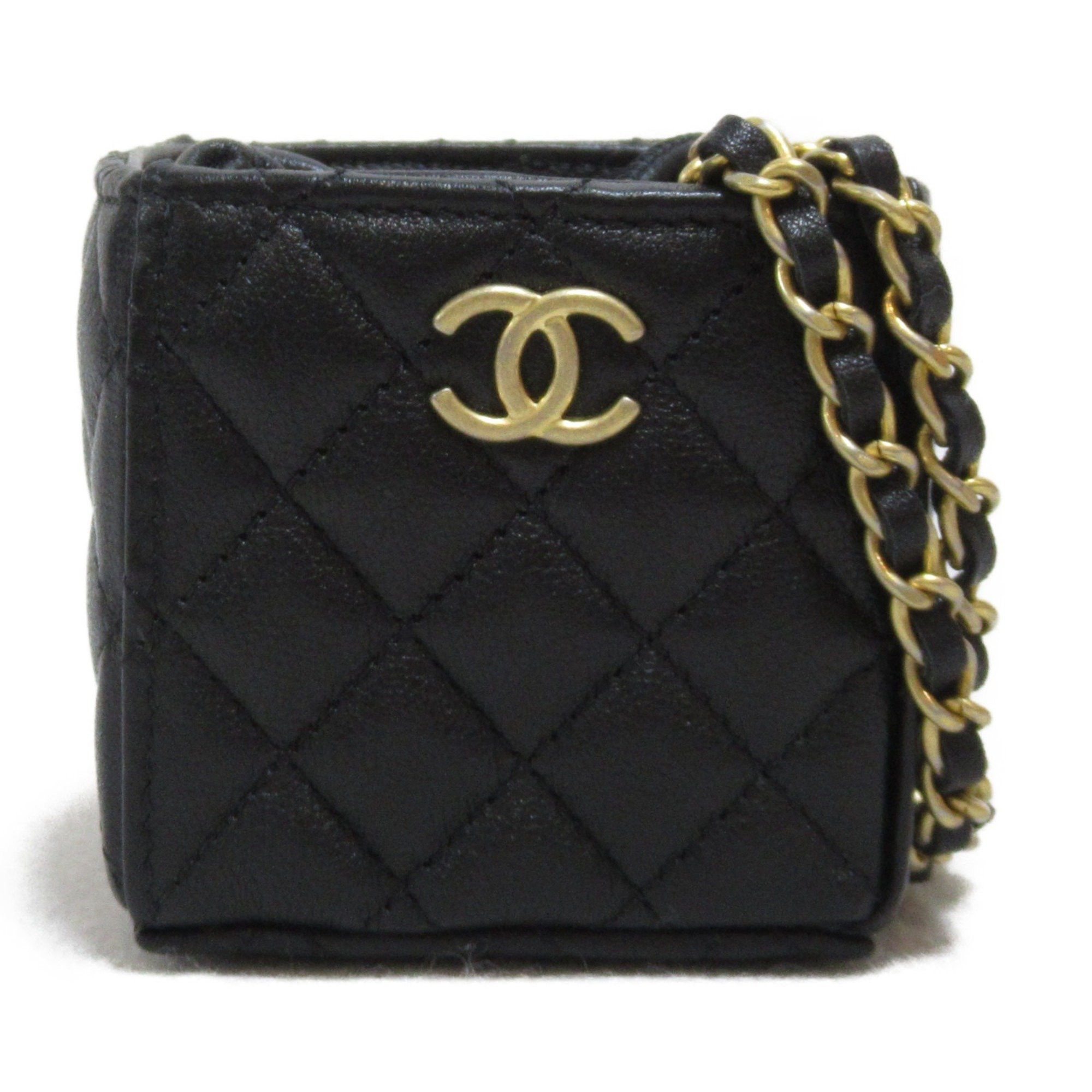 image of Chanel Chainshoulder Shoulder Bag Black Lambskin (Sheep Leather), Women's