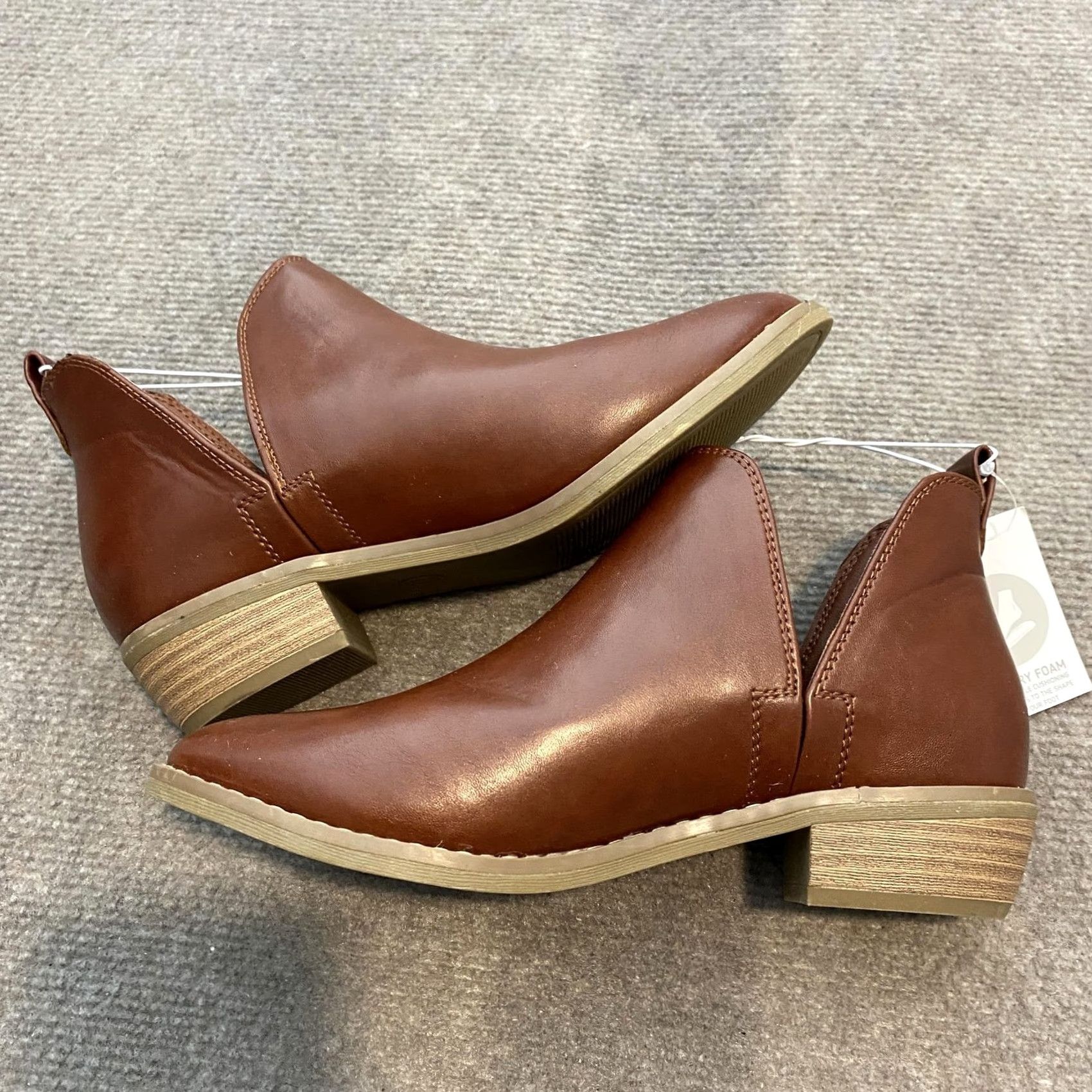 Vintage Universal Thread Boots Womens Size 6 Brown Faux Leather Memory Foam Booties Size US 6 / IT 36 - 4 Thumbnail