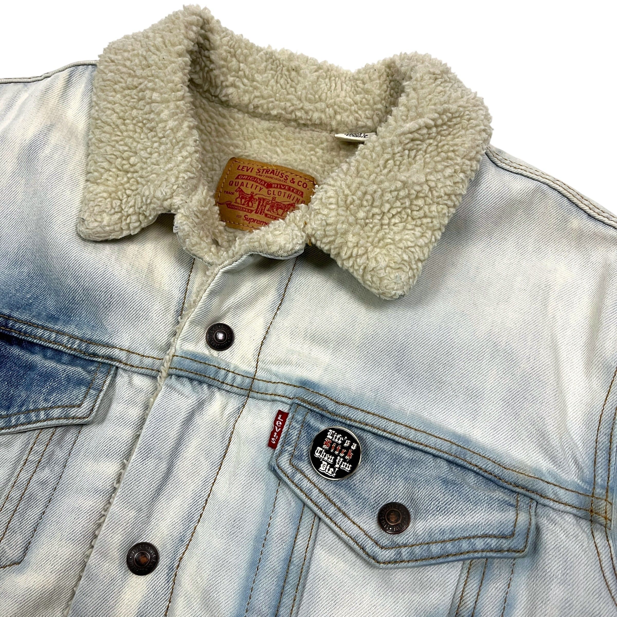 Supreme Supreme x Levi's Life's A B&*$% Sherpa Jean Jacket - Size M Size US M / EU 48-50 / 2 - 5 Thumbnail
