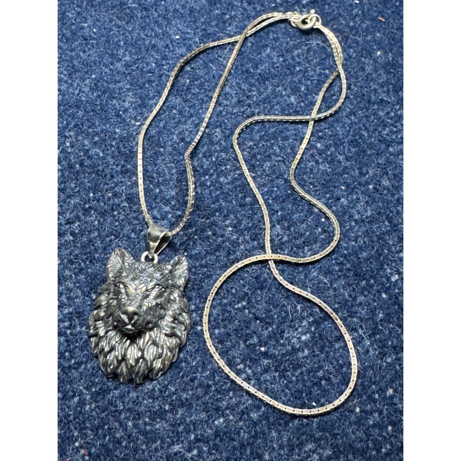 Other 925 Sterling Wolf Head 16in Necklace Italy 9grams Size ONE SIZE - 5 Thumbnail