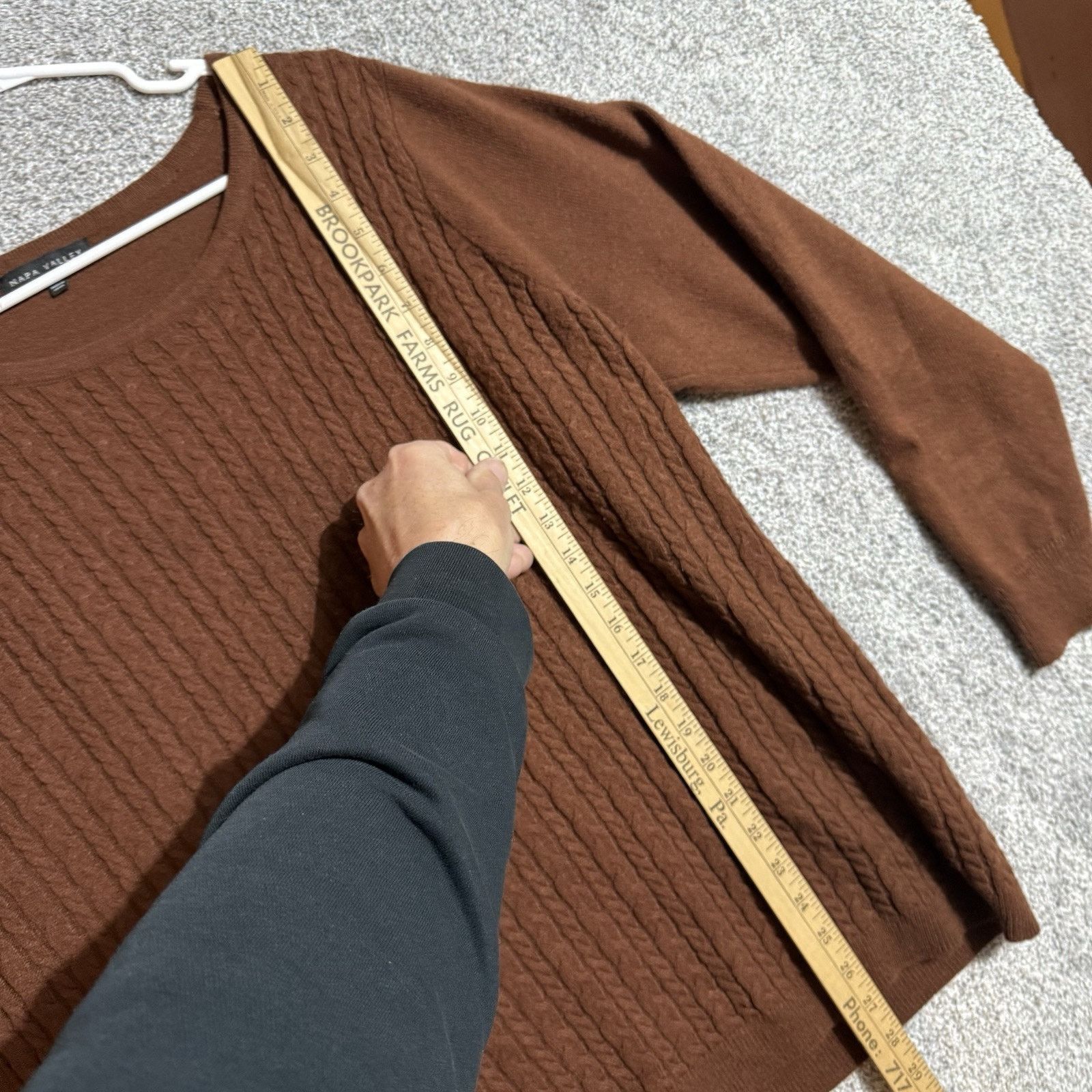 Other Grandpa Sweater Womens 1X Plus Cable Knit Lagenlook Earthy Size XL / US 12-14 / IT 48-50 - 2 Thumbnail