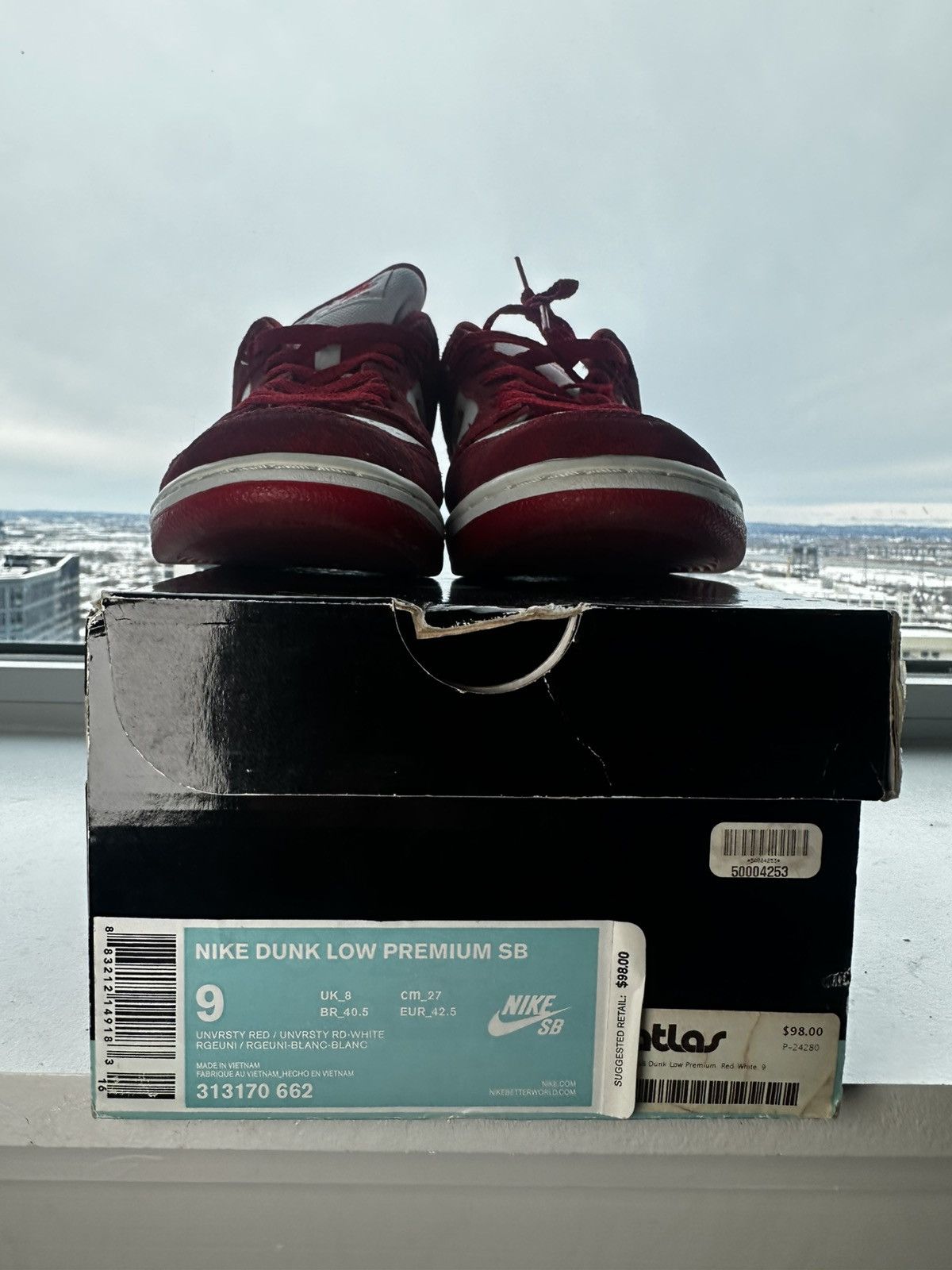 Nike Nike Dunk Low Premium SB 2014 Valentine's Day Red US9 Size US 9 / EU 42 - 3 Thumbnail