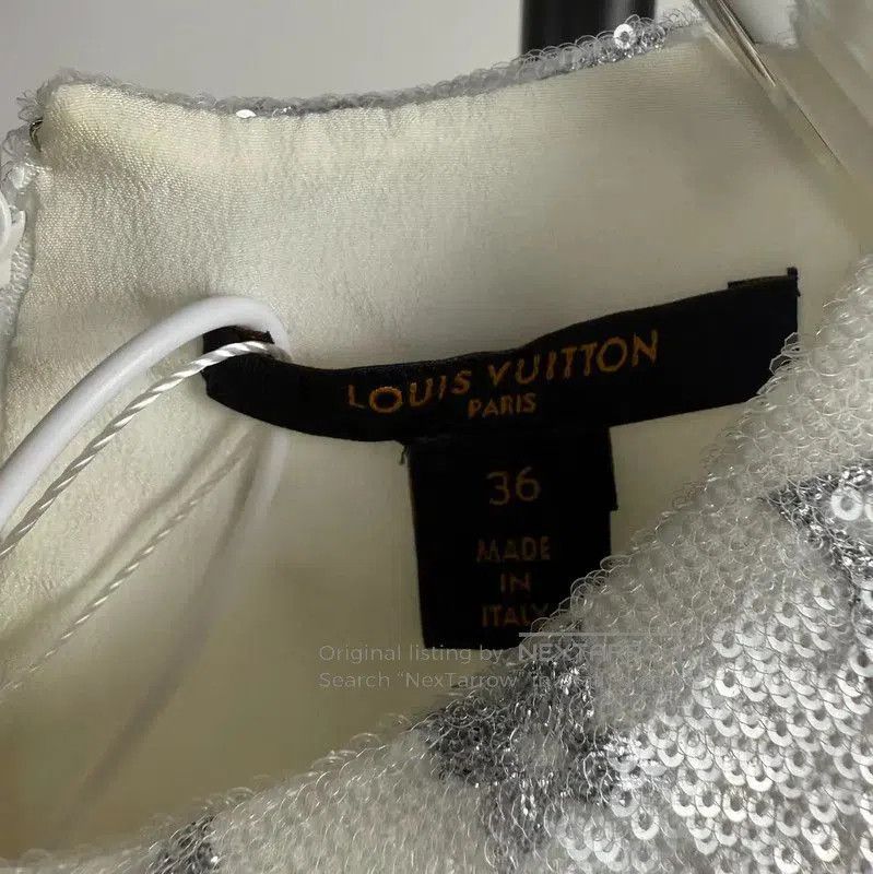 Louis Vuitton Louis Vuitton White Silk Women's Dress . Size S / US 4 / IT 40 - 7 Thumbnail