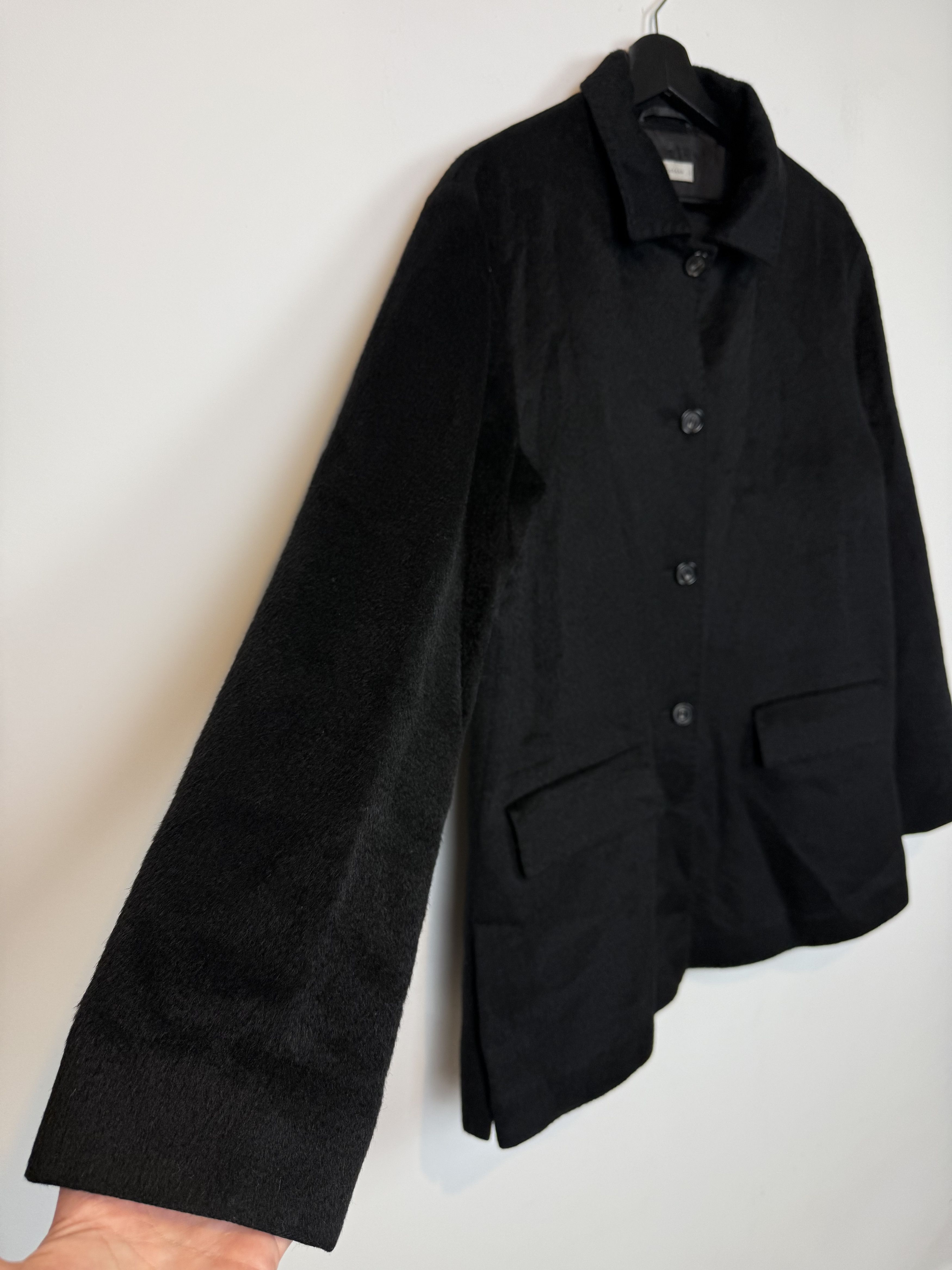 Vintage Rene Lezard Black Coat Mohair Cashmere Wool Blend Women's Size M / US 6-8 / IT 42-44 - 3 Thumbnail