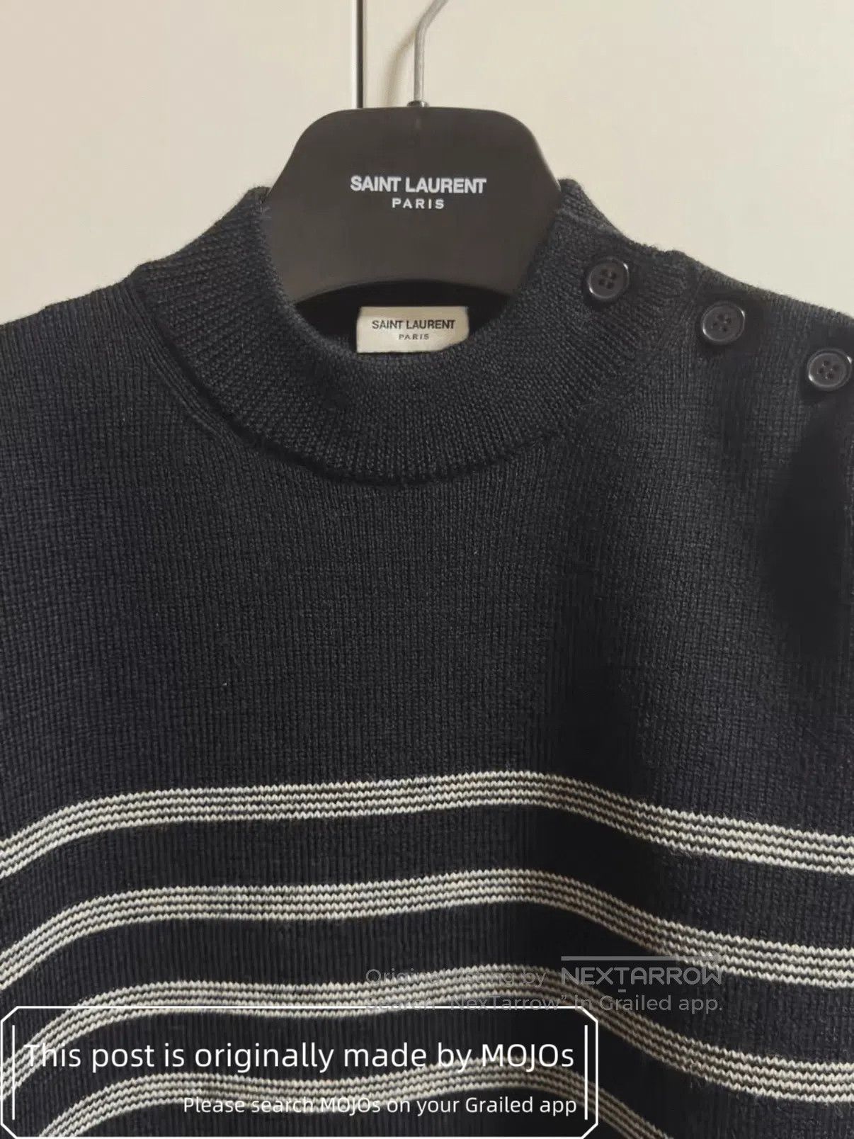 Saint Laurent Paris Saint Laurent Paris 16AW Shoulder Button Knitwear mojos5614 Size US S / EU 44-46 / 1 - 3 Thumbnail