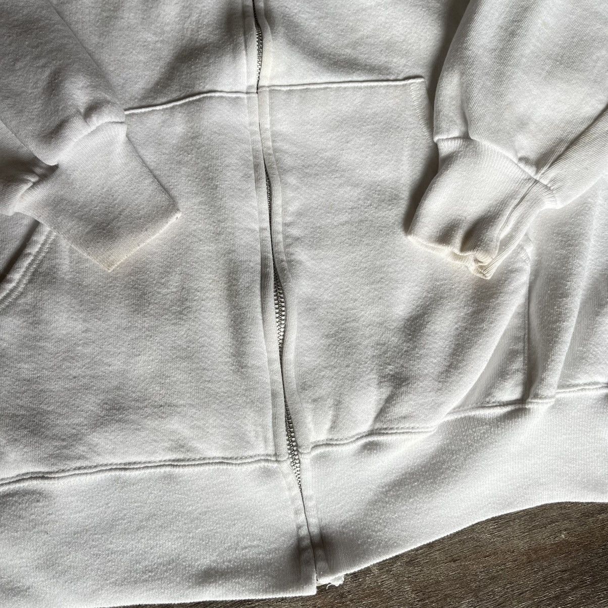 Jerzees Vintage 1990s Jerzees by Russell White Blank Zip Up Hoodie Size US XL / EU 56 / 4 - 4 Thumbnail