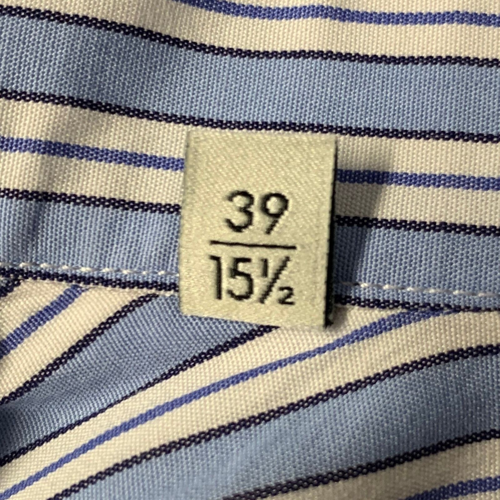 Gucci GUCCI Size S Blue White Stripe Cotton Long Sleeve Shirt Size 40R - 6 Thumbnail