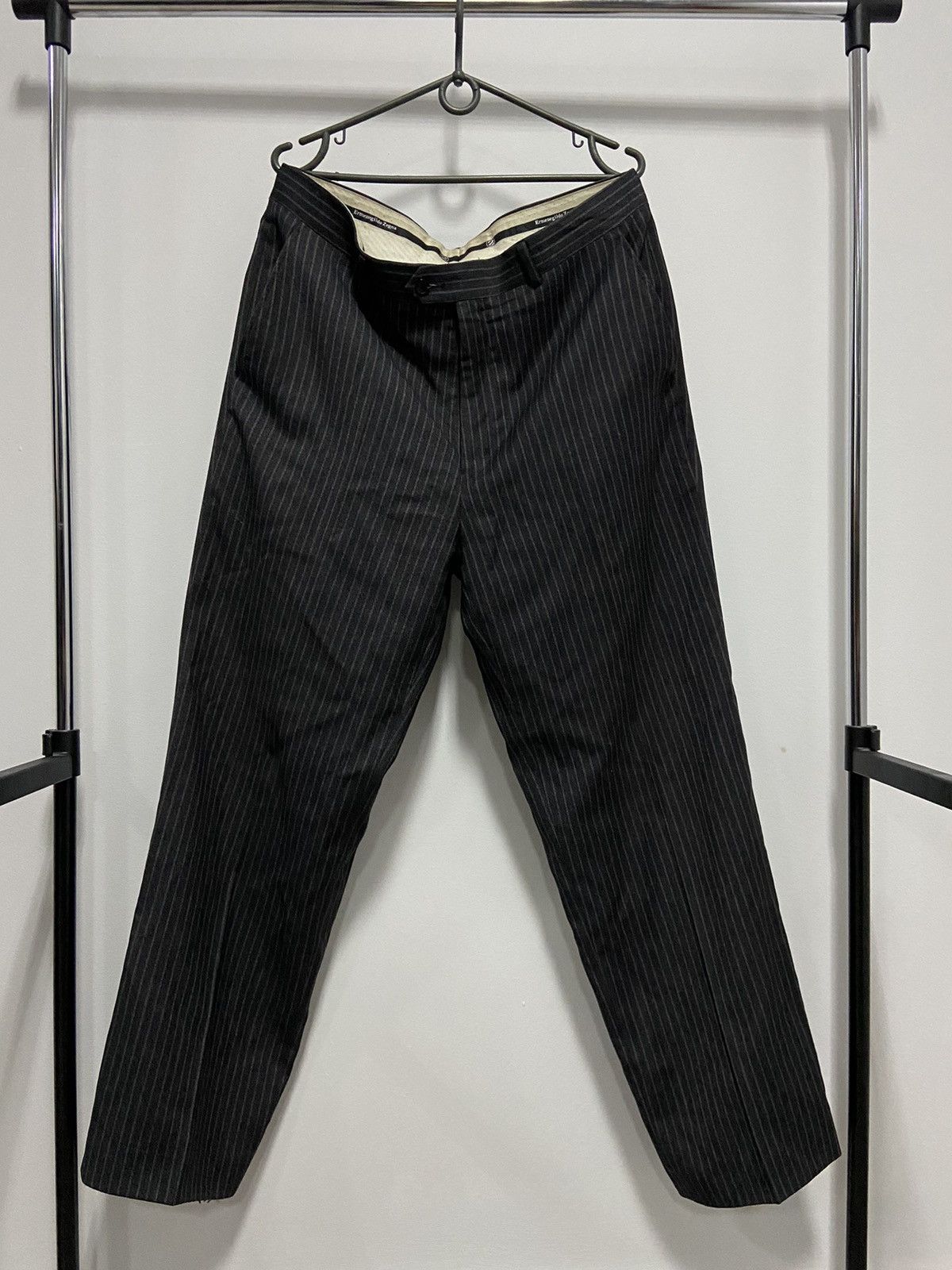 Ermenegildo Zegna Ermenegildo Zegna Striped Luxury Wool Suit blazer trousers Size 52R - 10 Thumbnail