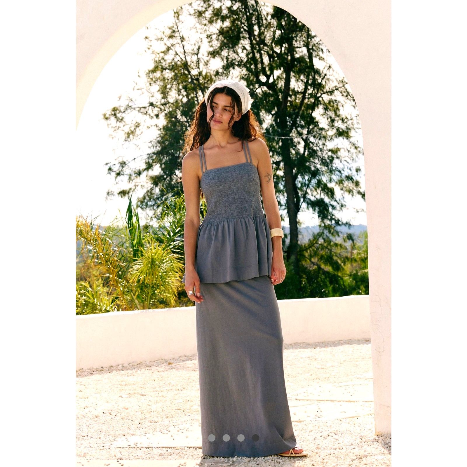 Free People Free People Goldie Skirt Set Elastic Bodice Smoked Pearls S Size 26" / US 2 / IT 38 - 3 Thumbnail