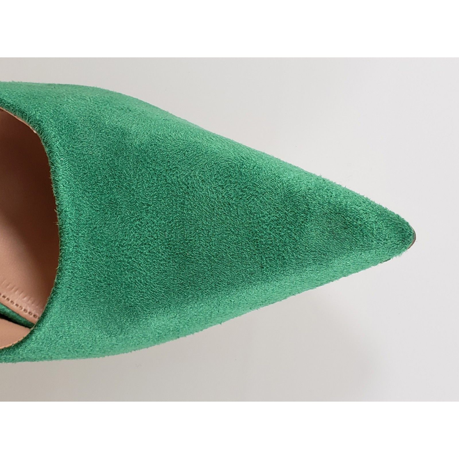 Other Red Cherry Milly Green Vegan Suede Pointy Toe Pump Shoe 4.5" Size US 8.5 / IT 38.5 - 3 Thumbnail