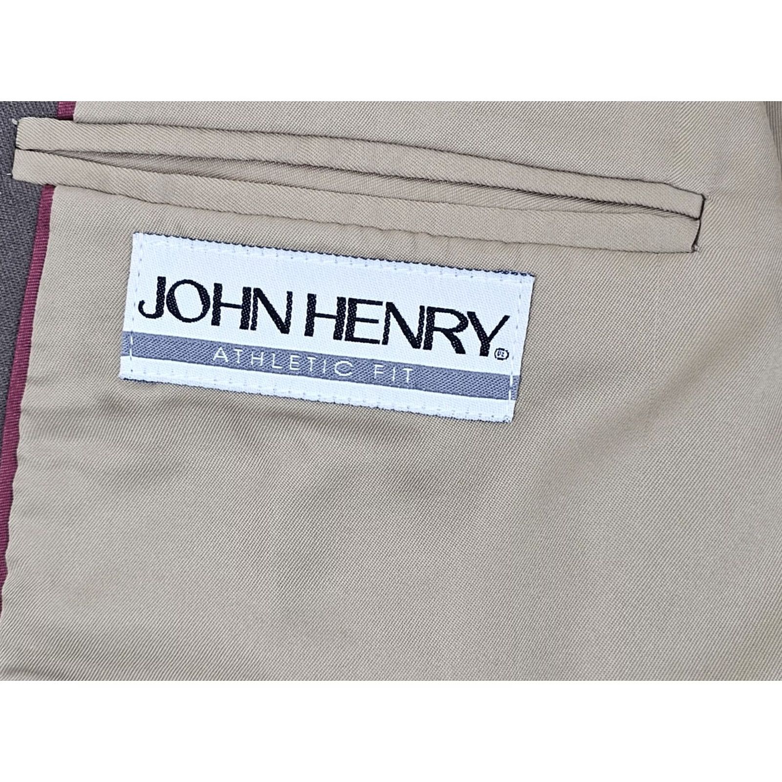 Vintage VINTAGE John Henry Blazer Wool Blend Coat Men 40R Double Breasted Brown Taupe USA Size 40R - 4 Thumbnail