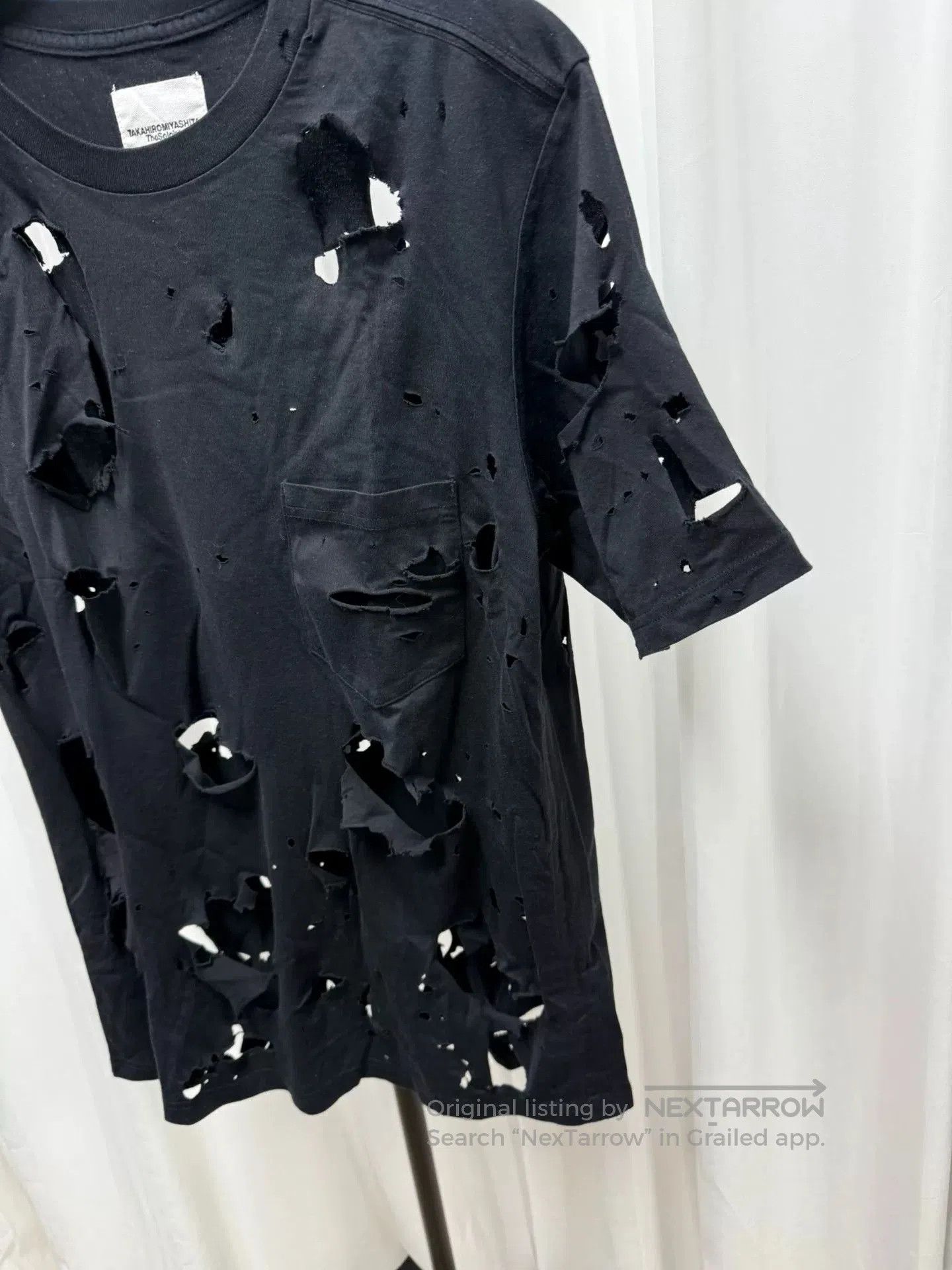 Comme des Garcons Homme Plus soloist oversized ripped short sleeve t-shirt. Size US L / EU 52-54 / 3 - 4 Thumbnail