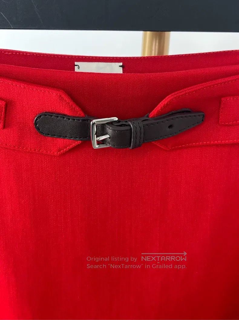Hermes Hermes Red Belted Skirt Size 42" / US 20 - 3 Thumbnail