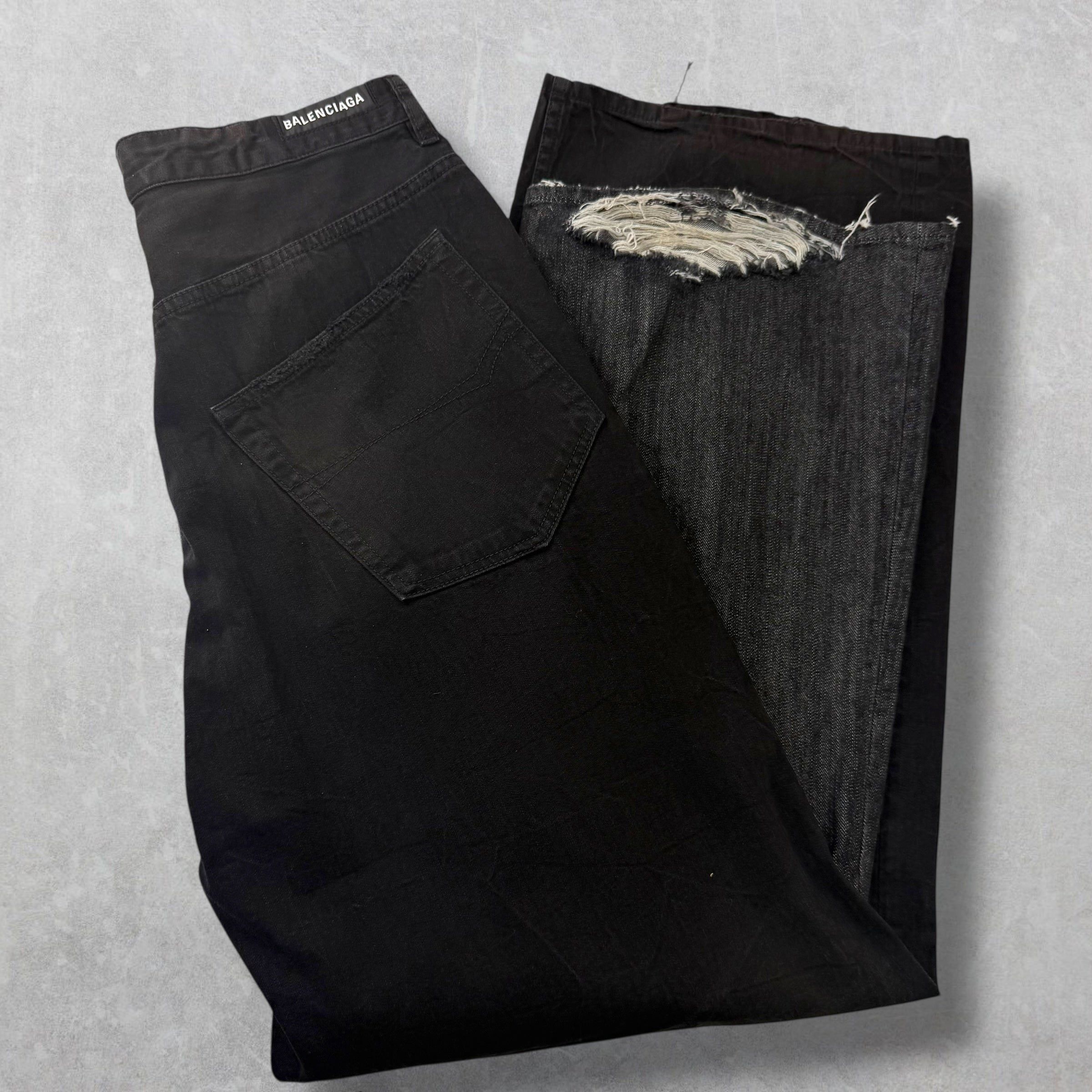 Balenciaga Balenciaga Fifty-Fifty Black Jeans M (34) Size US 34 / EU 50 - 3 Thumbnail