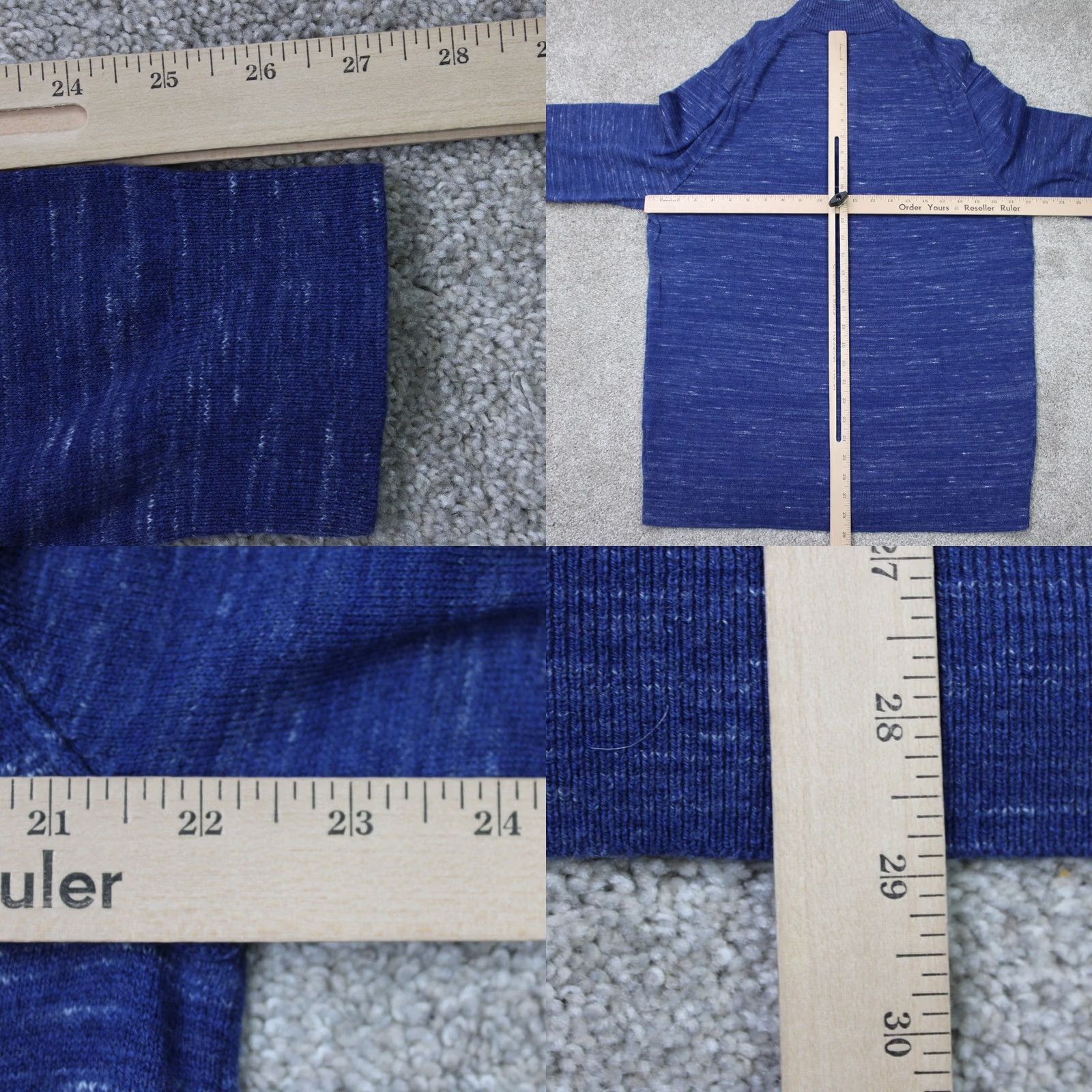 Express Express Sweatshirt Mens XL Blue Henley Cotton/Nylon/Wool Long Sleeve Shirt Size US XL / EU 56 / 4 - 8 Thumbnail
