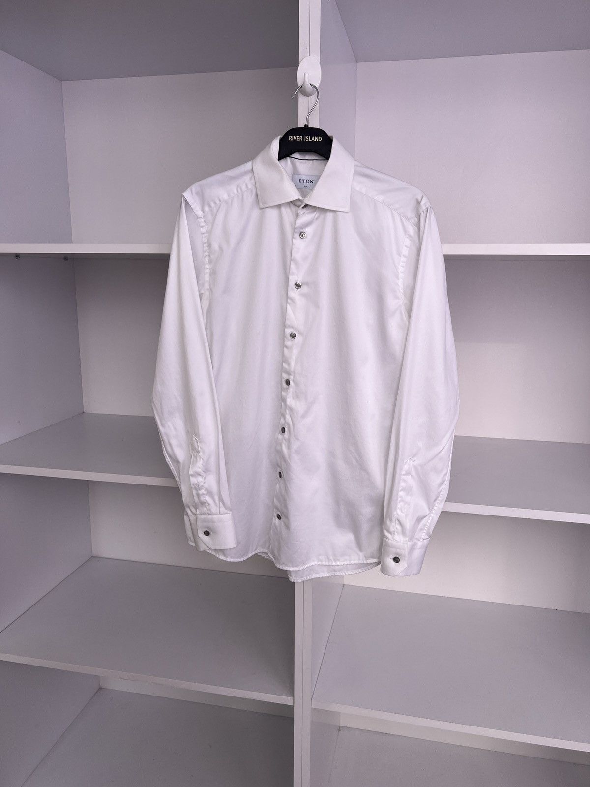 Eton × Vintage Vintage Eton Denim White Button Up Shirt Size US M / EU 48-50 / 2 - 3 Thumbnail