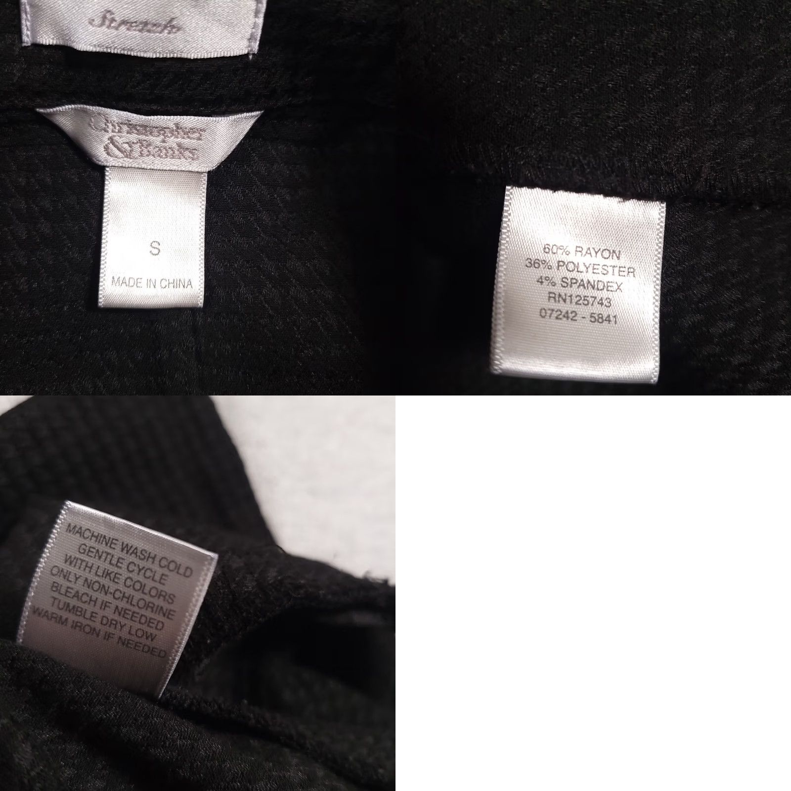 Vintage Christopher & Banks Blazer Jacket Black Women's S Button Up Stretch Jacket Size S / US 4 / IT 40 - 9 Thumbnail