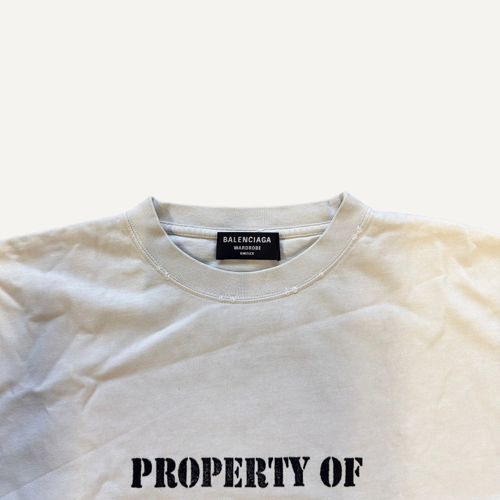 Balenciaga Balenciaga Property Of Large Fit Washed Distressed T-Shirt Size US M / EU 48-50 / 2 - 4 Thumbnail