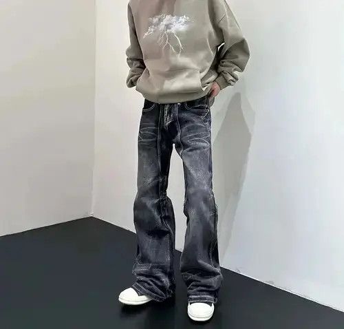 Japanese Brand × Jean Honeycomb Loose Flare Leg Vintage Design Jeans Size US 34 / EU 50 - 1 Thumbnail
