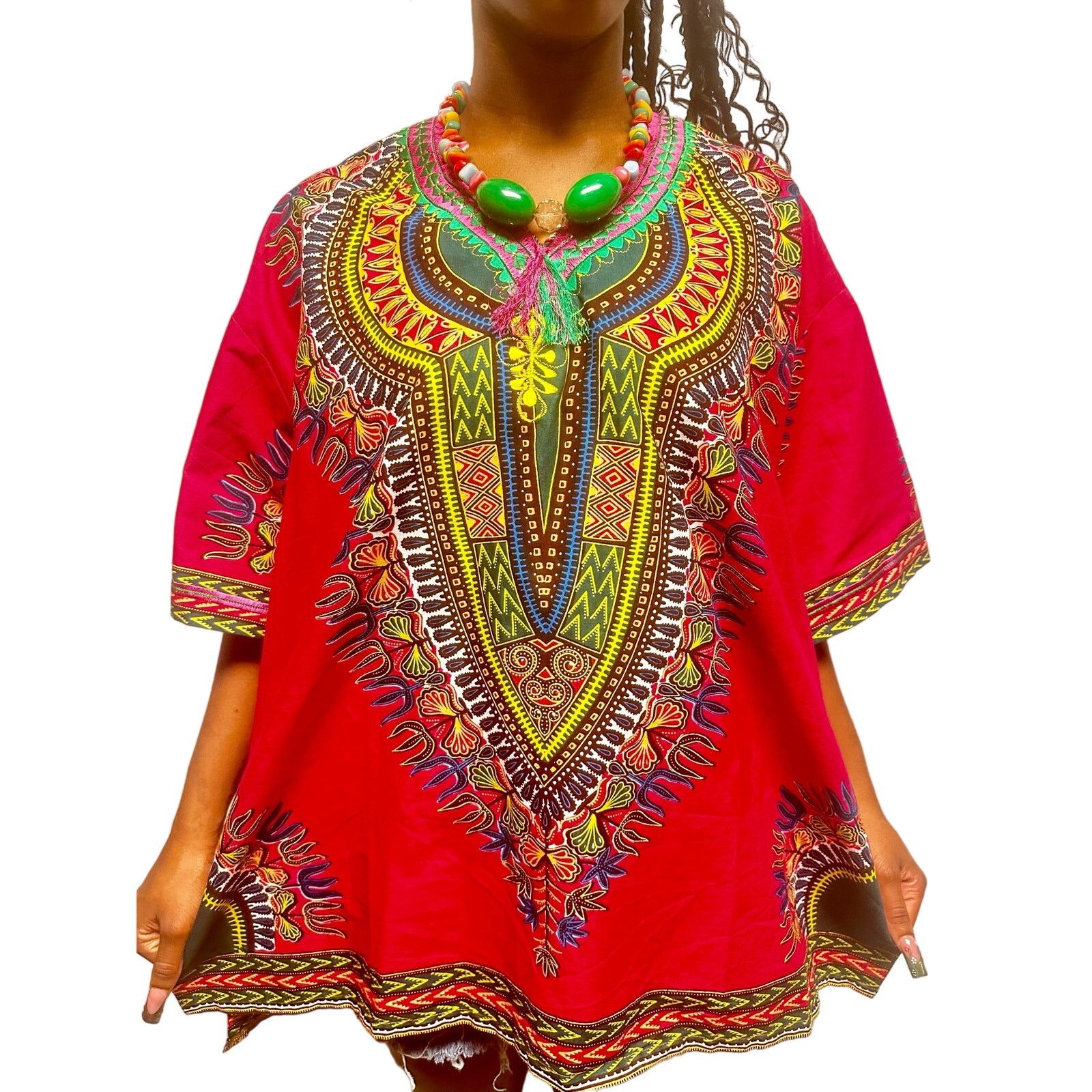 Other Hot pink oversized African dashiki with gorgeous pattern Size XXL / US 16-18 / IT 52-54 - 3 Thumbnail