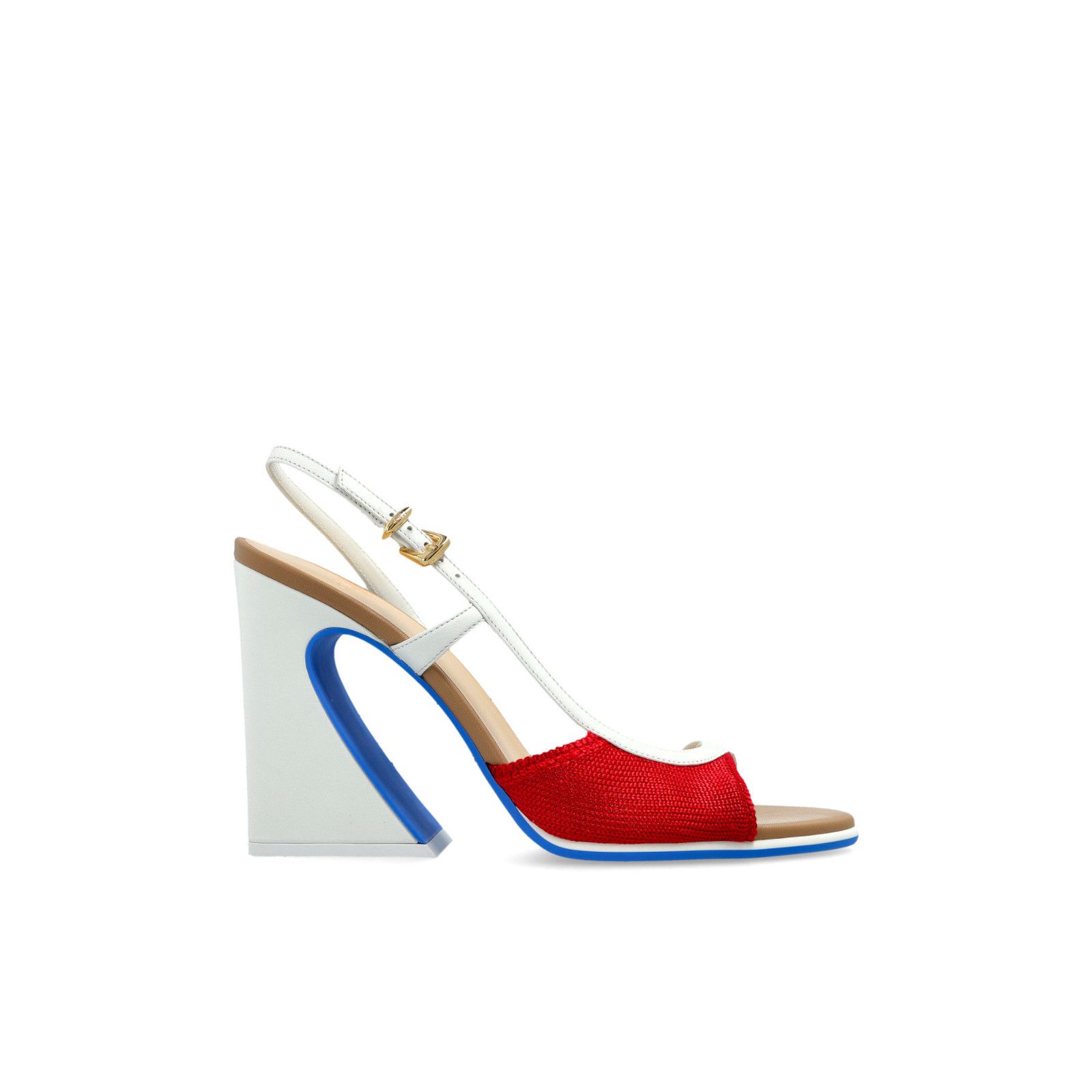 Fendi Arco $1150 White 95mm Heel Sandals New & Authentic (Wo