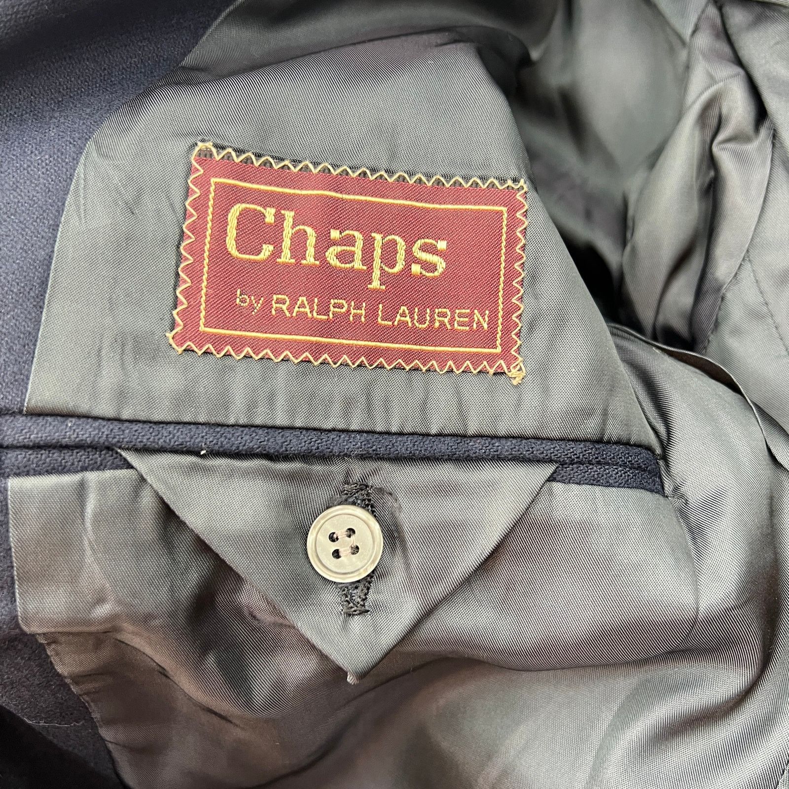 Ralph Lauren × Vintage Vintage Chaps Ralph Lauren Wool Navy Blazer Size 42R - 3 Thumbnail