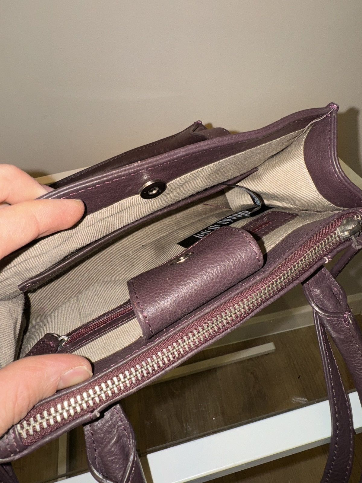 Vintage Bailey & Quinn London leather burgundy shoulder bag hand Size ONE SIZE - 9 Thumbnail