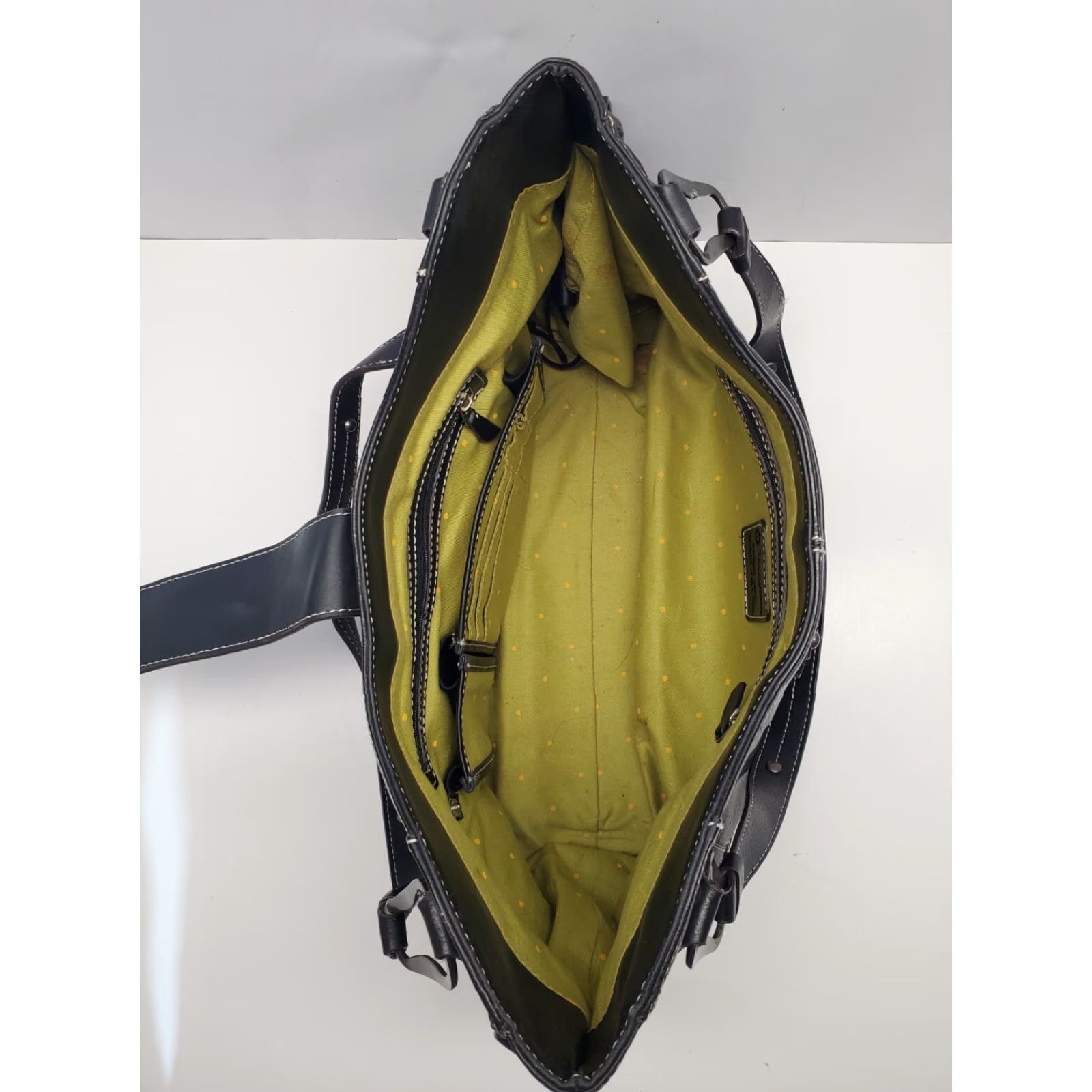 Vintage VINTAGE Franklin Covey Tote Black Leather Organizer Purse Bag Handbag Women Large 10x14 Magnetic Size ONE SIZE - 5 Thumbnail