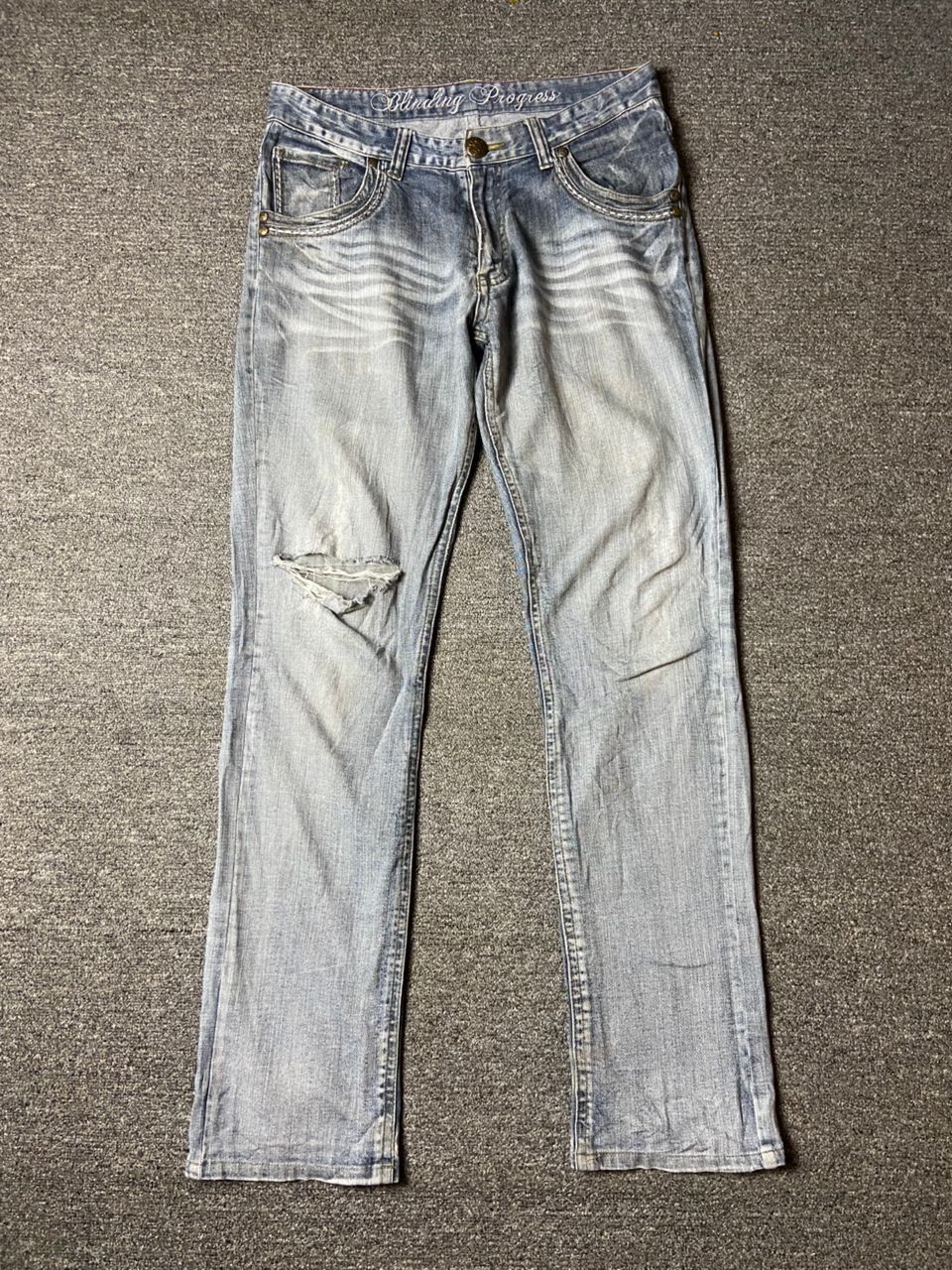 Japanese Brand × Vintage Vintage PANASPUR Distressed Denim Ripped Jeans (122) Size US 32 / EU 48 - 1 Thumbnail