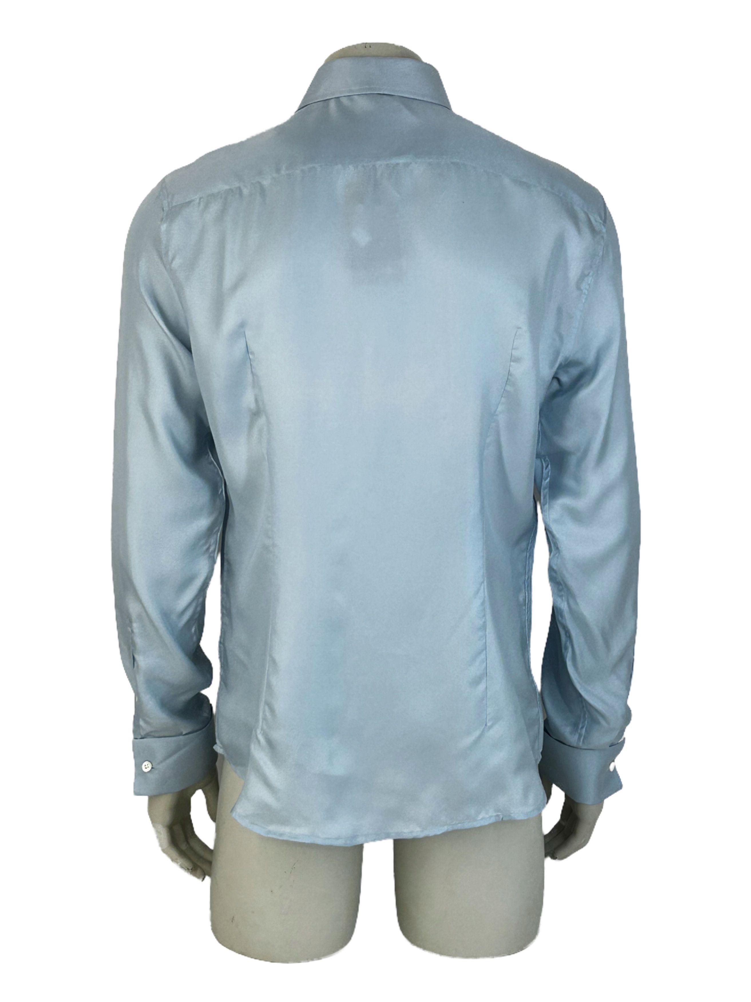 Fendi FENDI SKY BLUE SILK SHIRT SIZE 43 Size US XXL / EU 58 / 5 - 2 Thumbnail