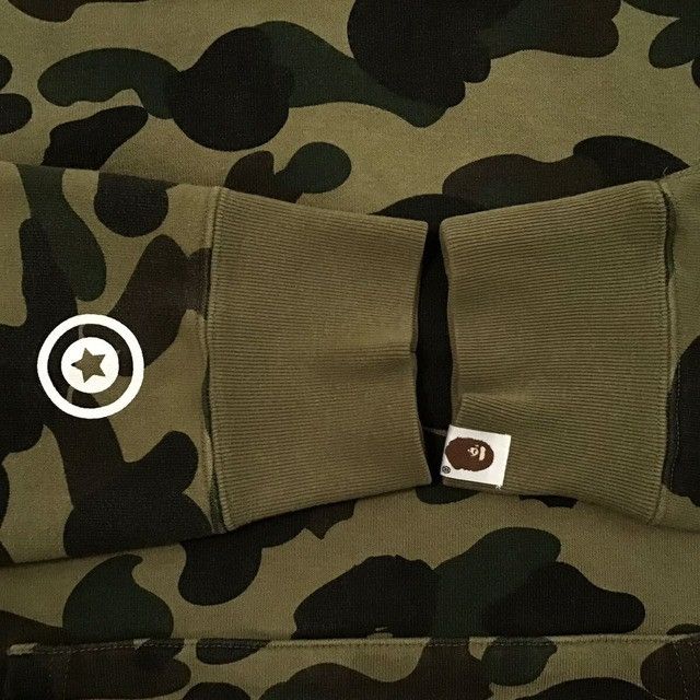 Bape BAPE Shark pullover hoodie 1st camo green a bathing ape Size US M / EU 48-50 / 2 - 6 Thumbnail